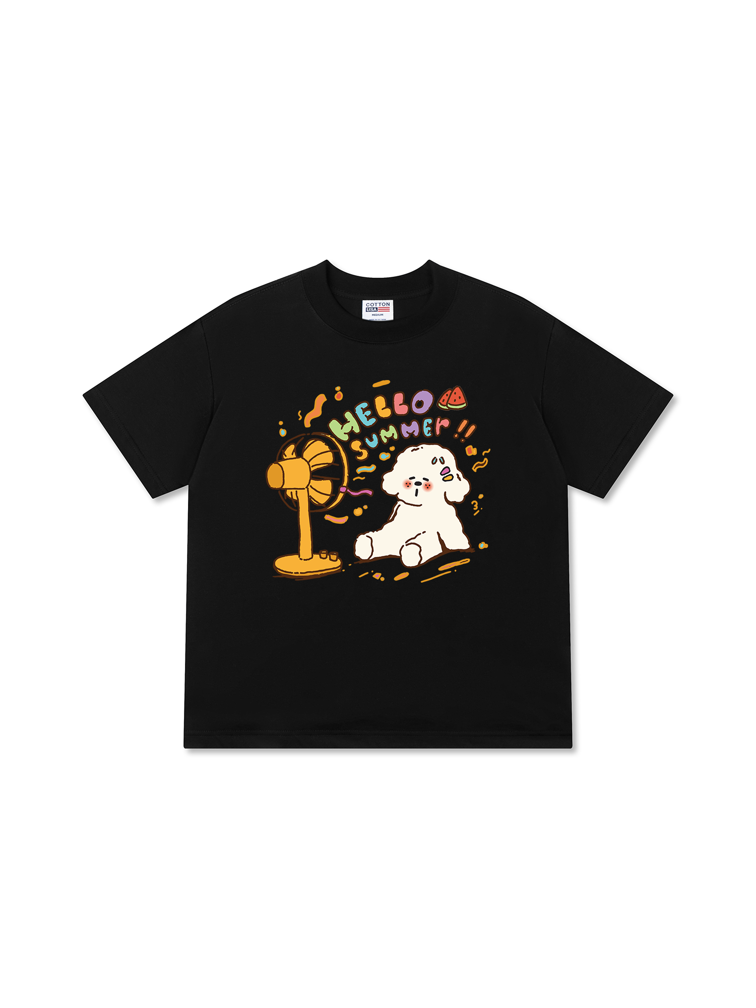 Áo Thun Relaxed Fit Tropical Hello Summer Cute Dog