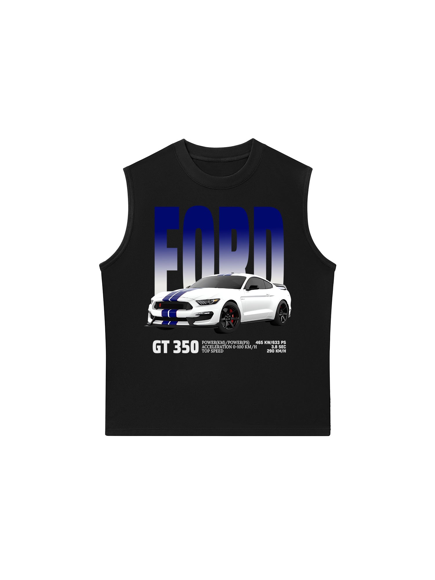 Áo Ba Lỗ Relaxed Fit Ford GT 350 White Blue