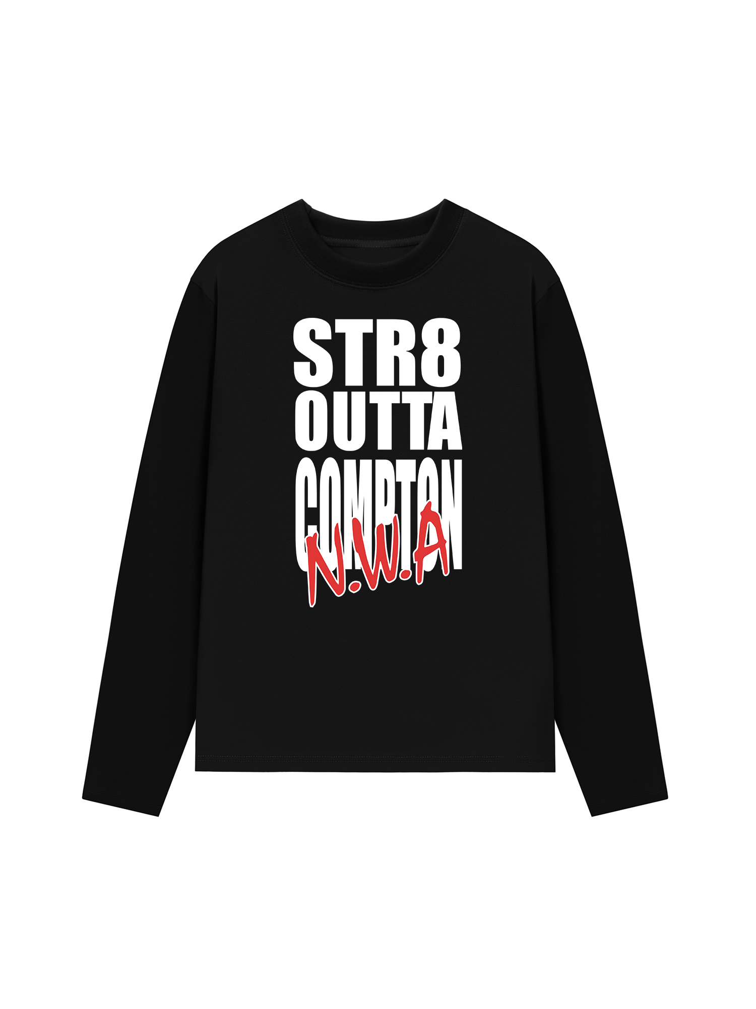 Áo Thun Dài Tay Rapper NWA Straight Outta Compton Typo