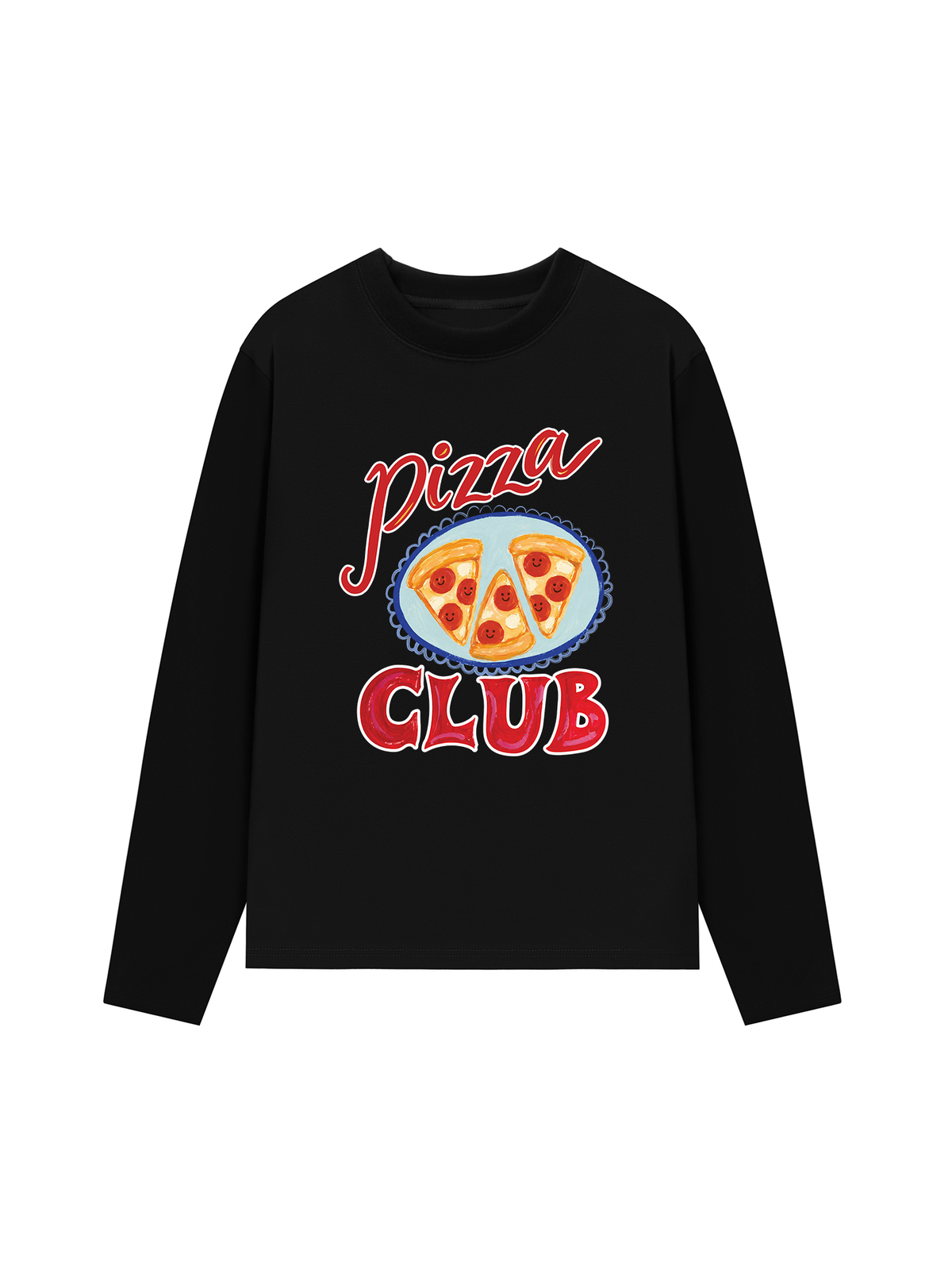 Áo Thun Dài Tay Yummy Mood Pizza Girl Club