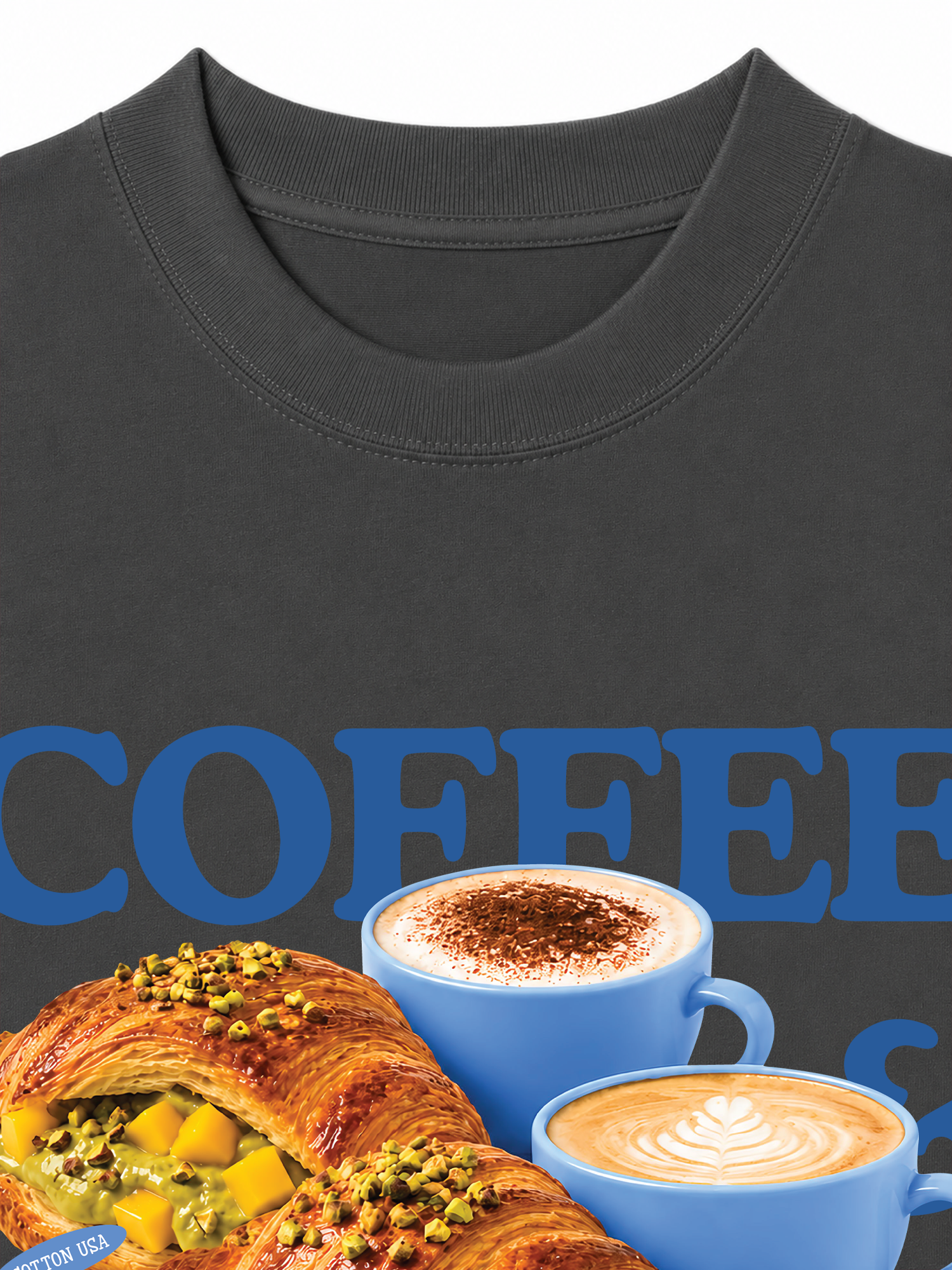 Áo Thun Relaxed Fit Yummy Mood Coffee Croissant