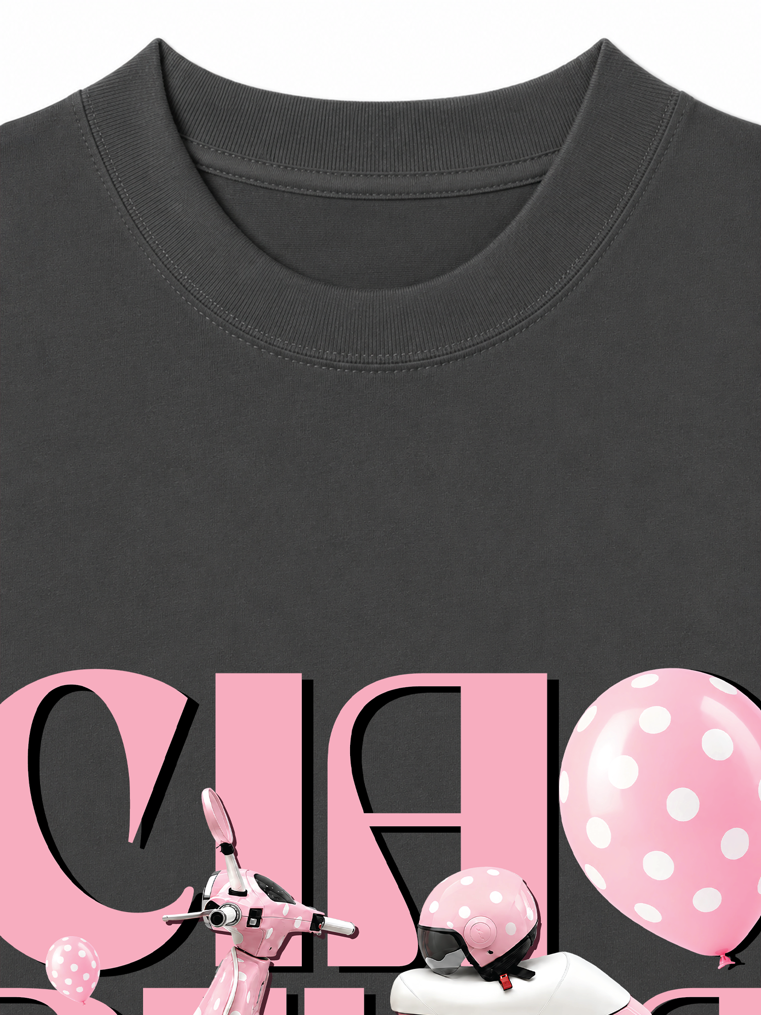 Áo Thun Relaxed Fit Motobike Pink Ciao Bella