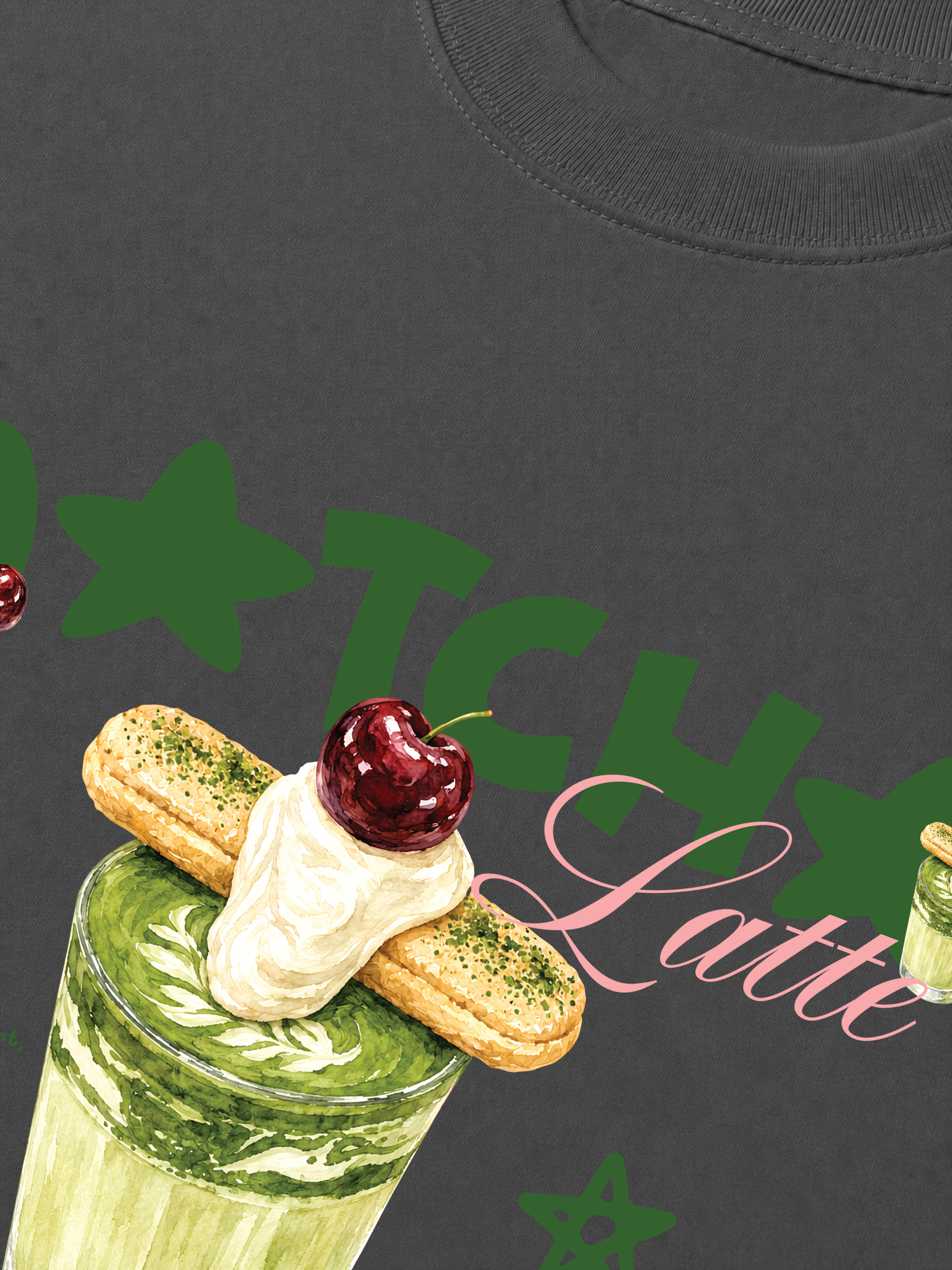 Áo Thun Relaxed Fit Daily Cup Matcha Latte Kem Cheese