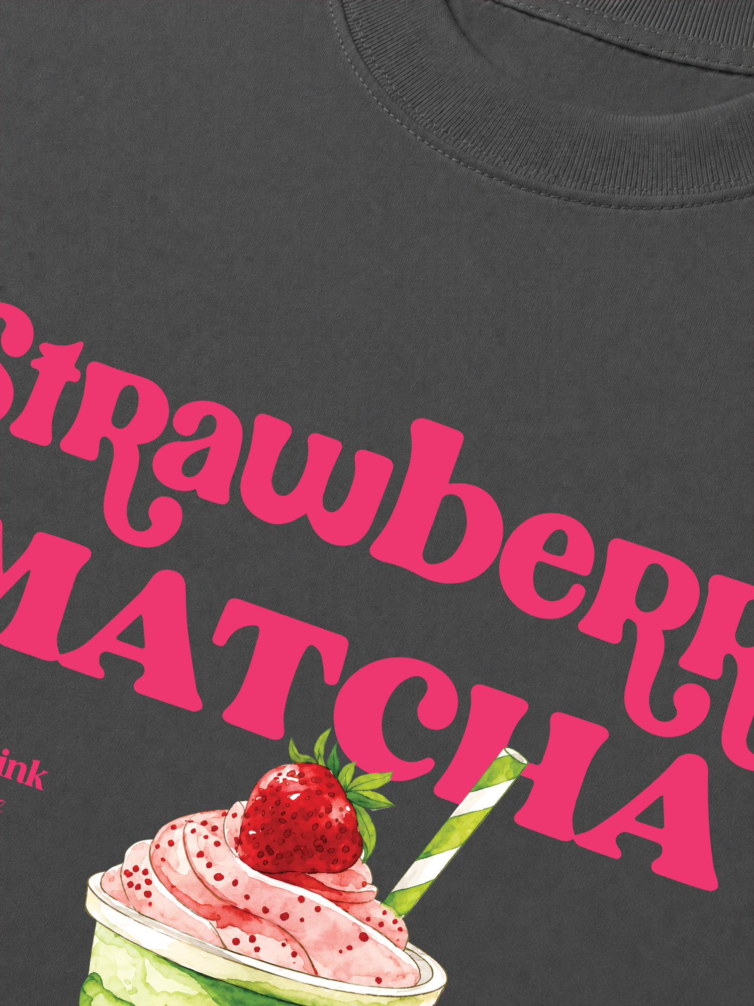 Áo Thun Relaxed Fit Daily Cup Strawberry Matcha