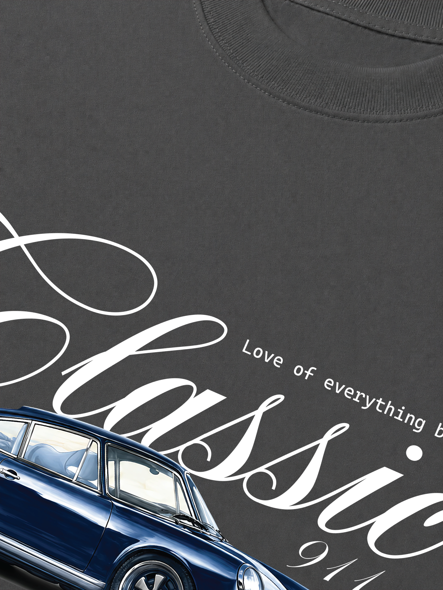 Áo Thun Relaxed Fit Car Love Of Everything Blue Classic 911