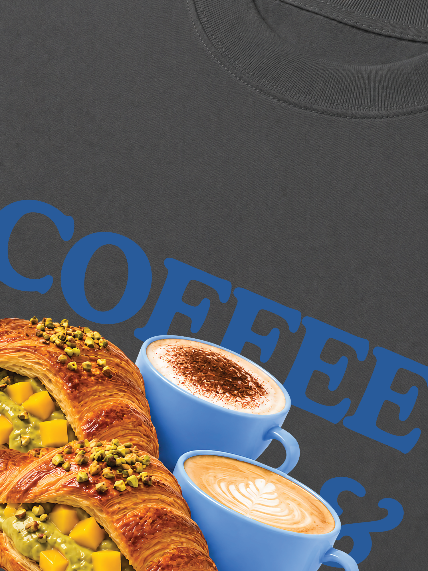Áo Thun Relaxed Fit Yummy Mood Coffee Croissant