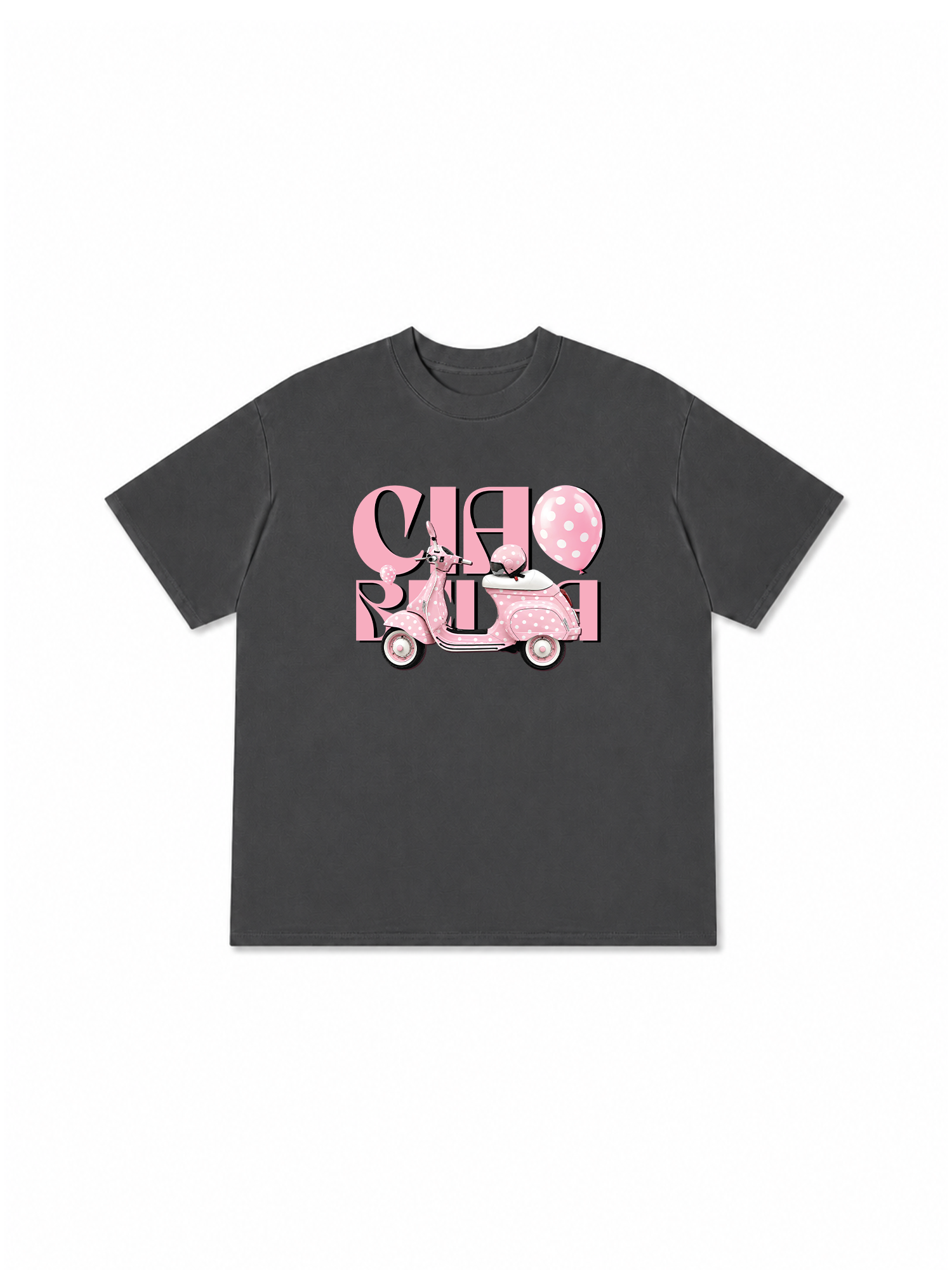Áo Thun Relaxed Fit Motobike Pink Ciao Bella