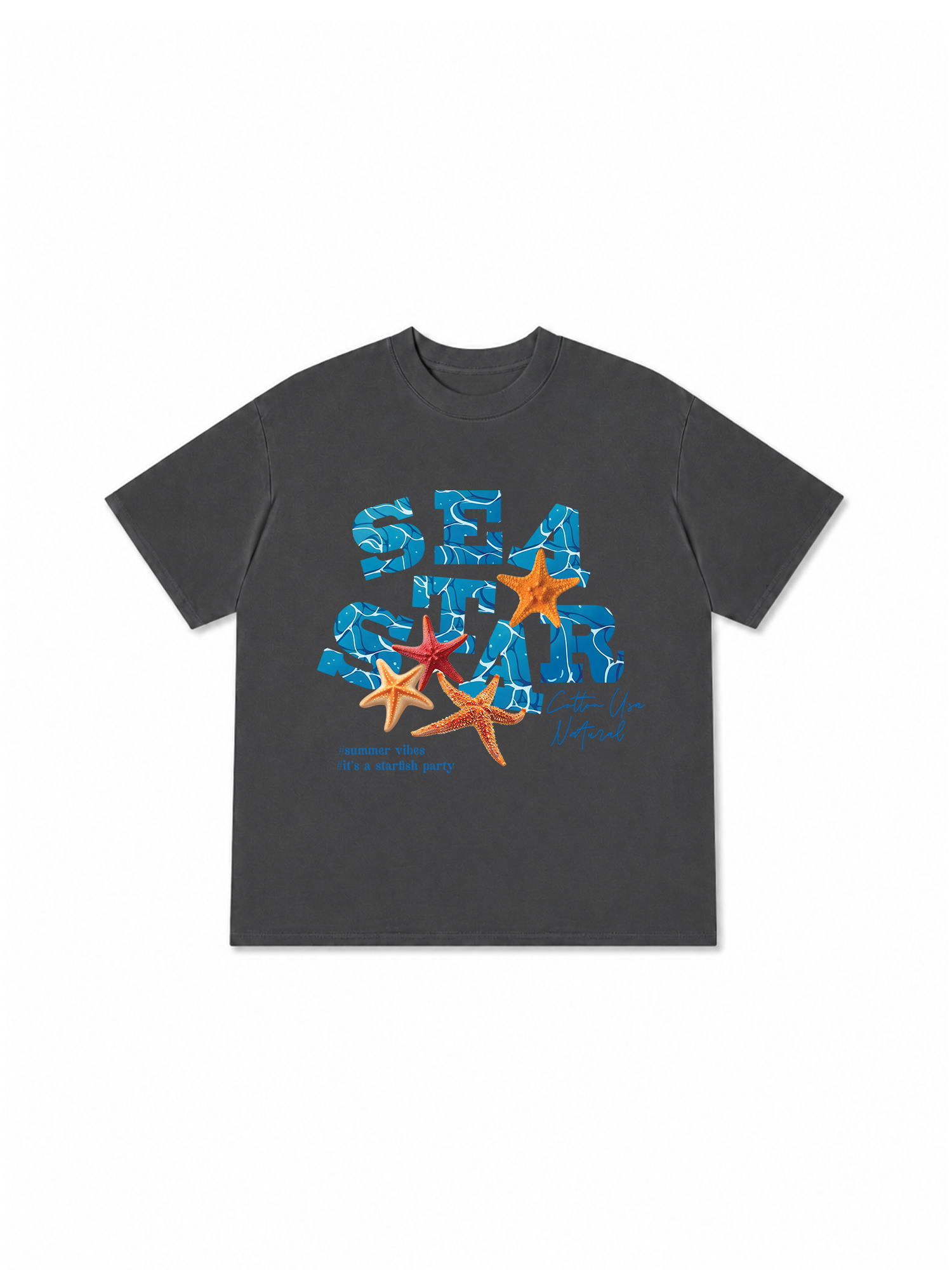 Áo Thun Relaxed Fit Tropical Starfish Parrty Sea Water