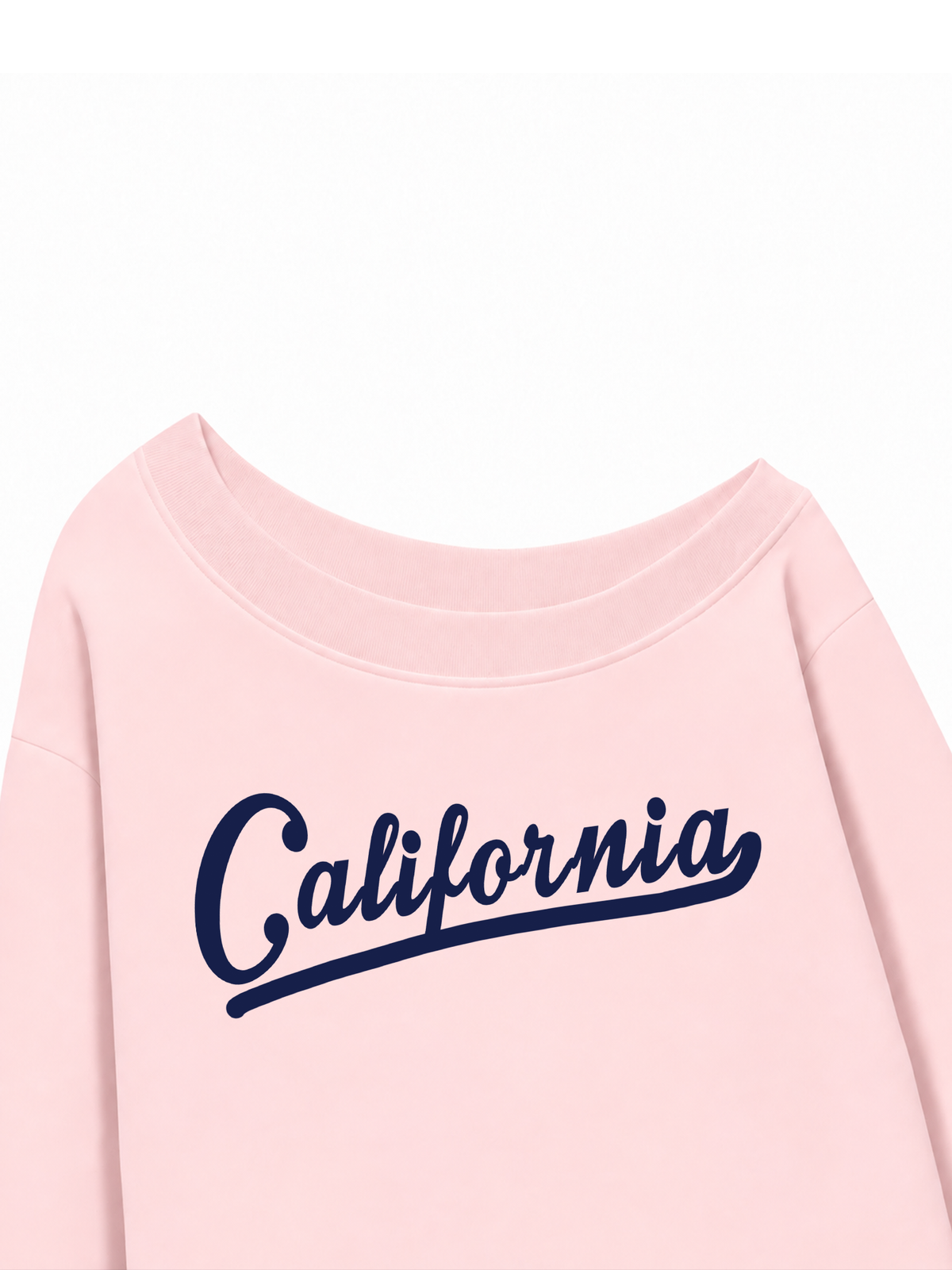 Áo Sweater Lệch Vai Nỉ Hai Da USA Califorinia Blue