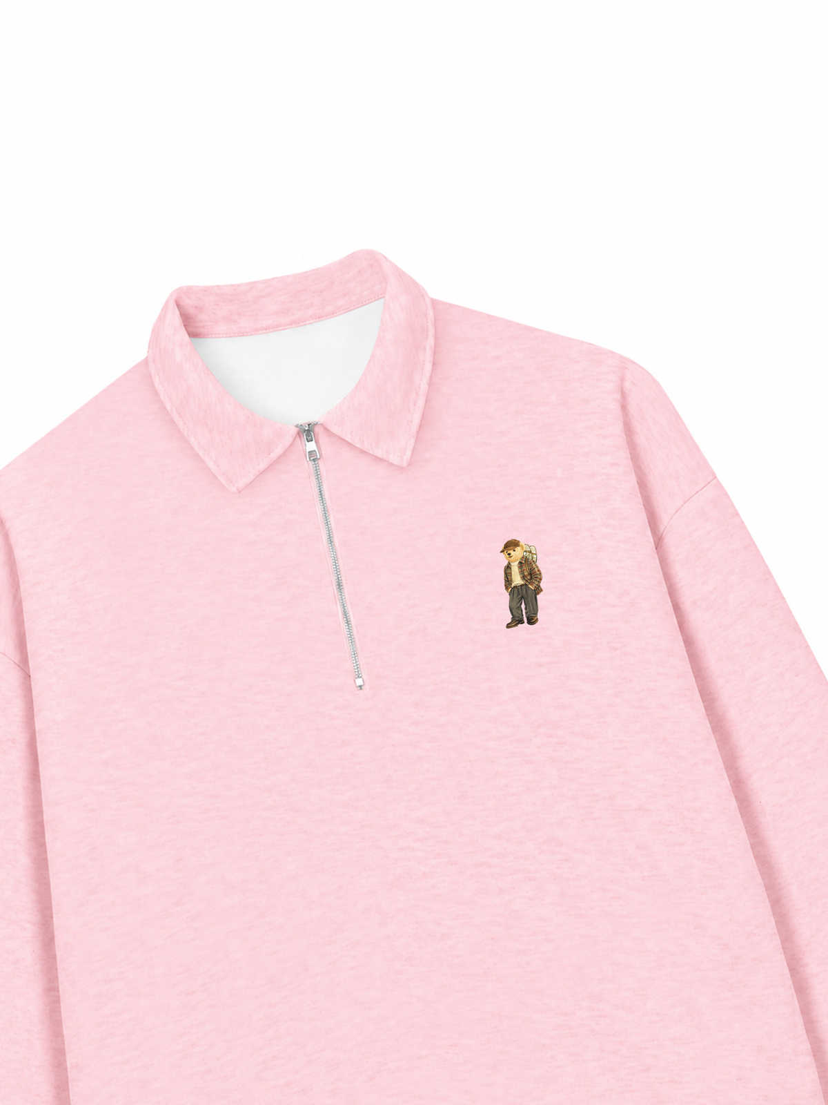 Áo Sweater Polo Nỉ Hai Da Travel Vloger Bear