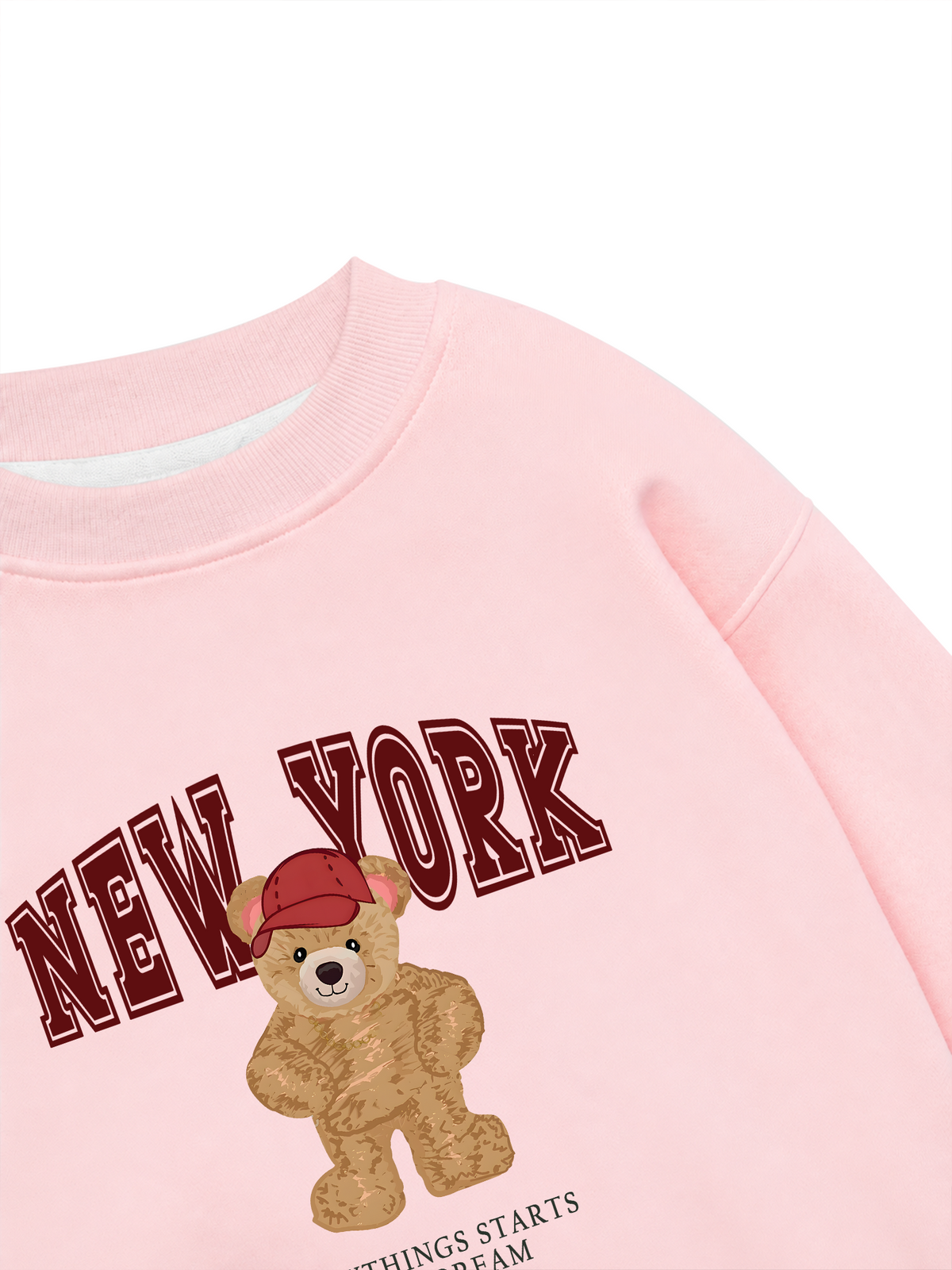 Áo Sweater Nỉ Hai Da City New York Red Bear