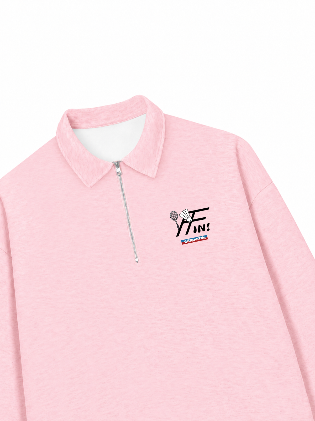 Áo Sweater Polo Nỉ Hai Da Badminton In