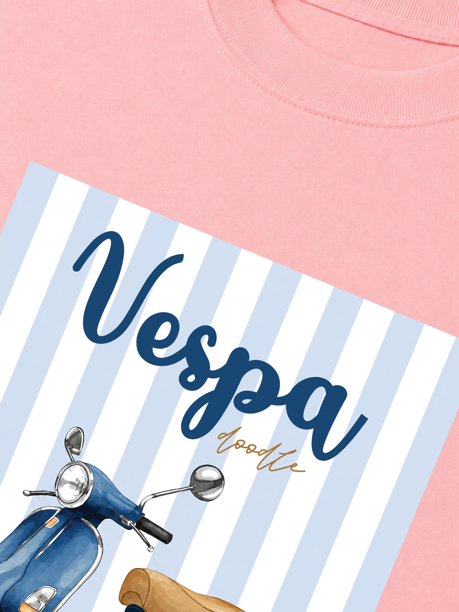 Áo Thun Relaxed Fit Motobike Vespa Doodle