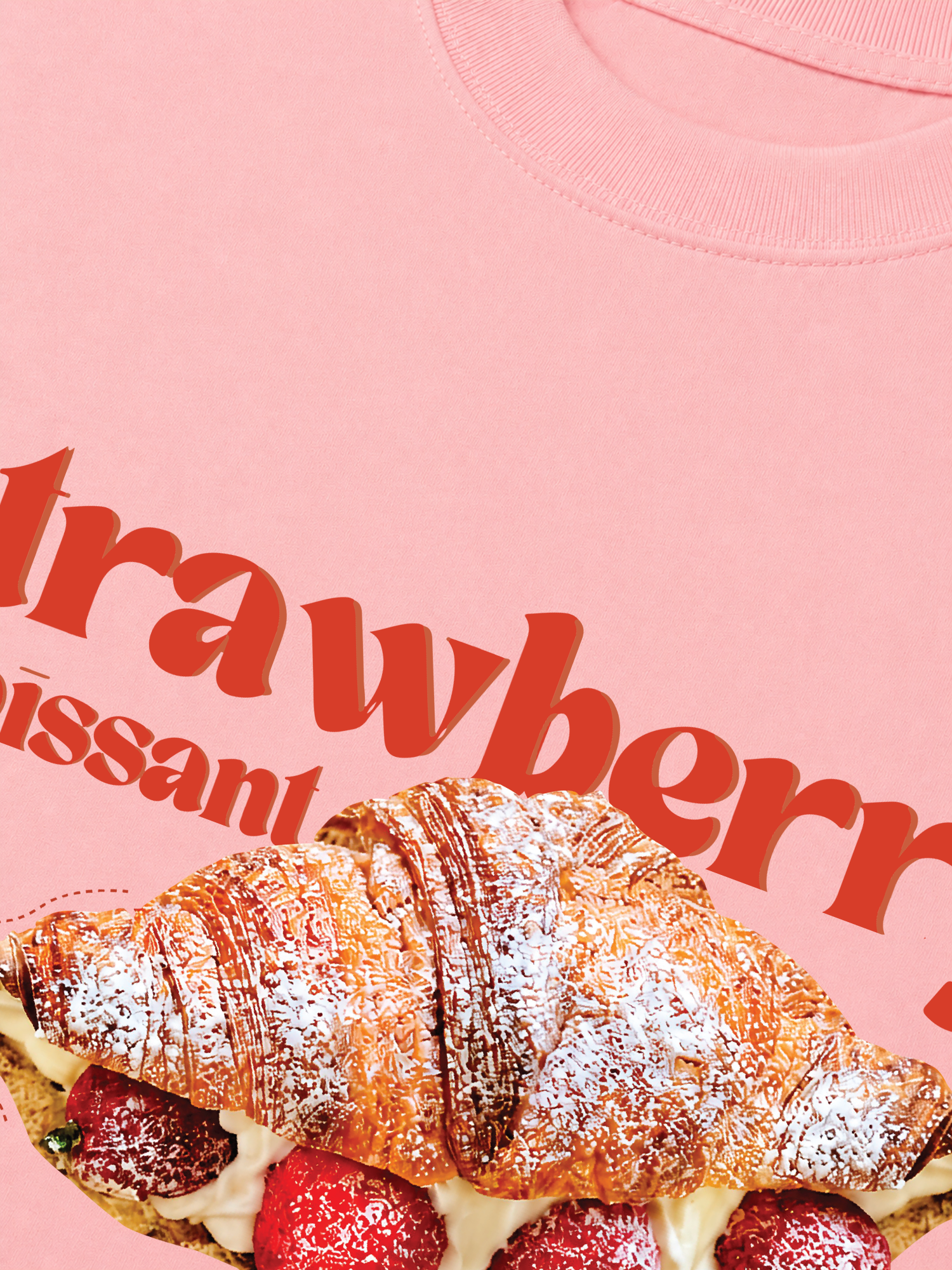 Áo Thun Relaxed Fit Yummy Mood Strawberry Croissant
