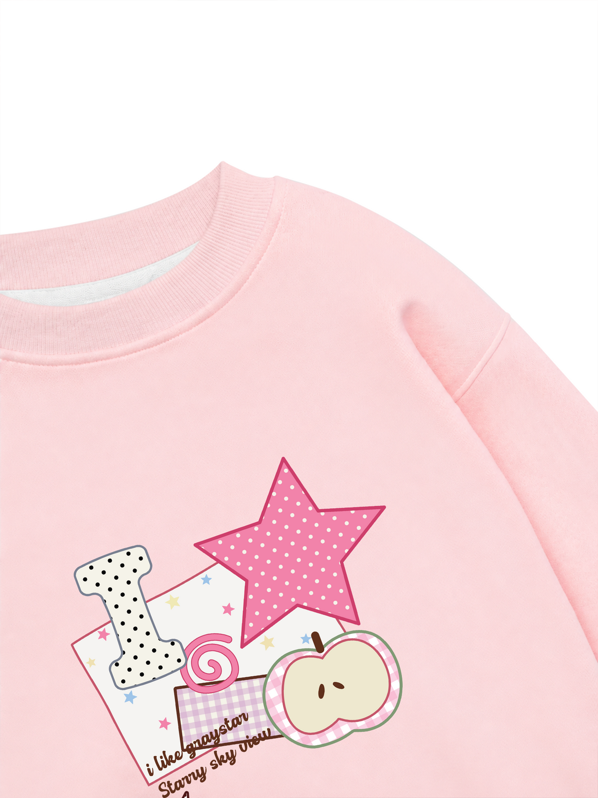 Áo Sweater Nỉ Hai Da Dotty Mood Pink Star Candy