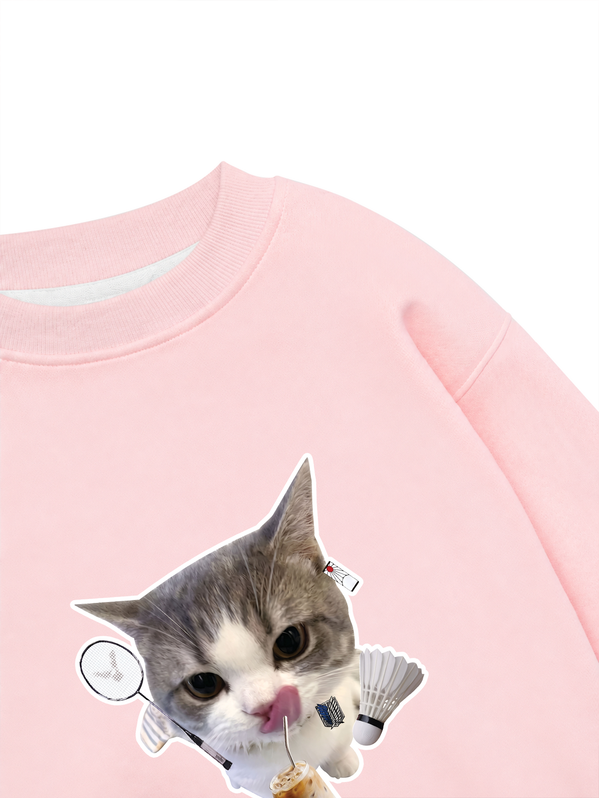 Áo Sweater Nỉ Hai Da Badminton Cute Cat