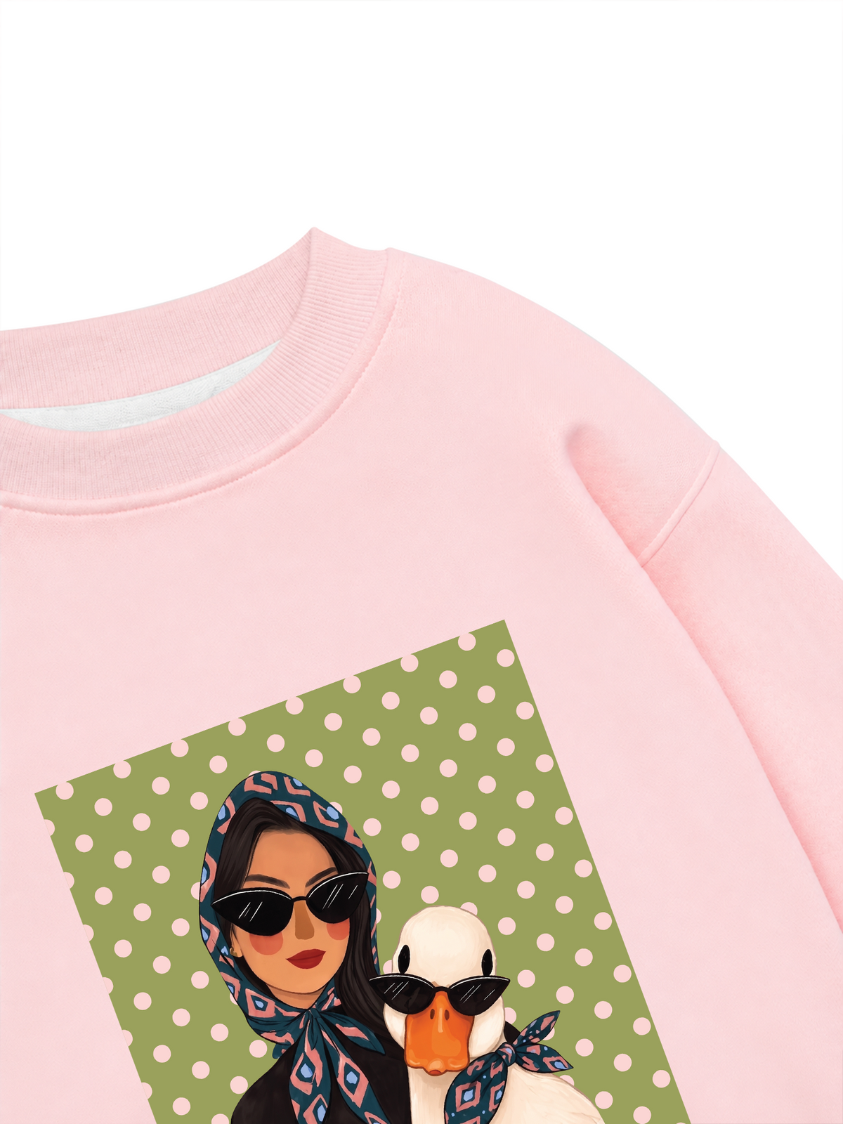 Áo Sweater Nỉ Hai Da Farm Cool Polka Dot Duck