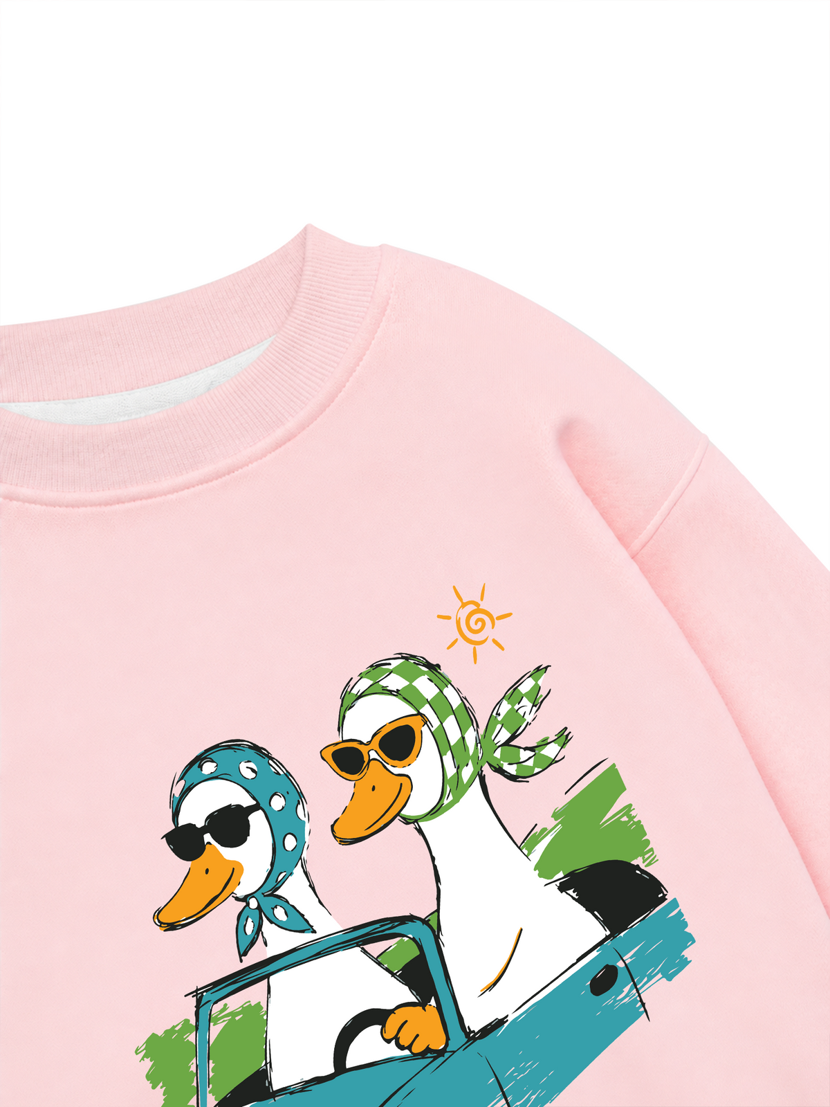 Áo Sweater Nỉ Hai Da Farm Duck Driving