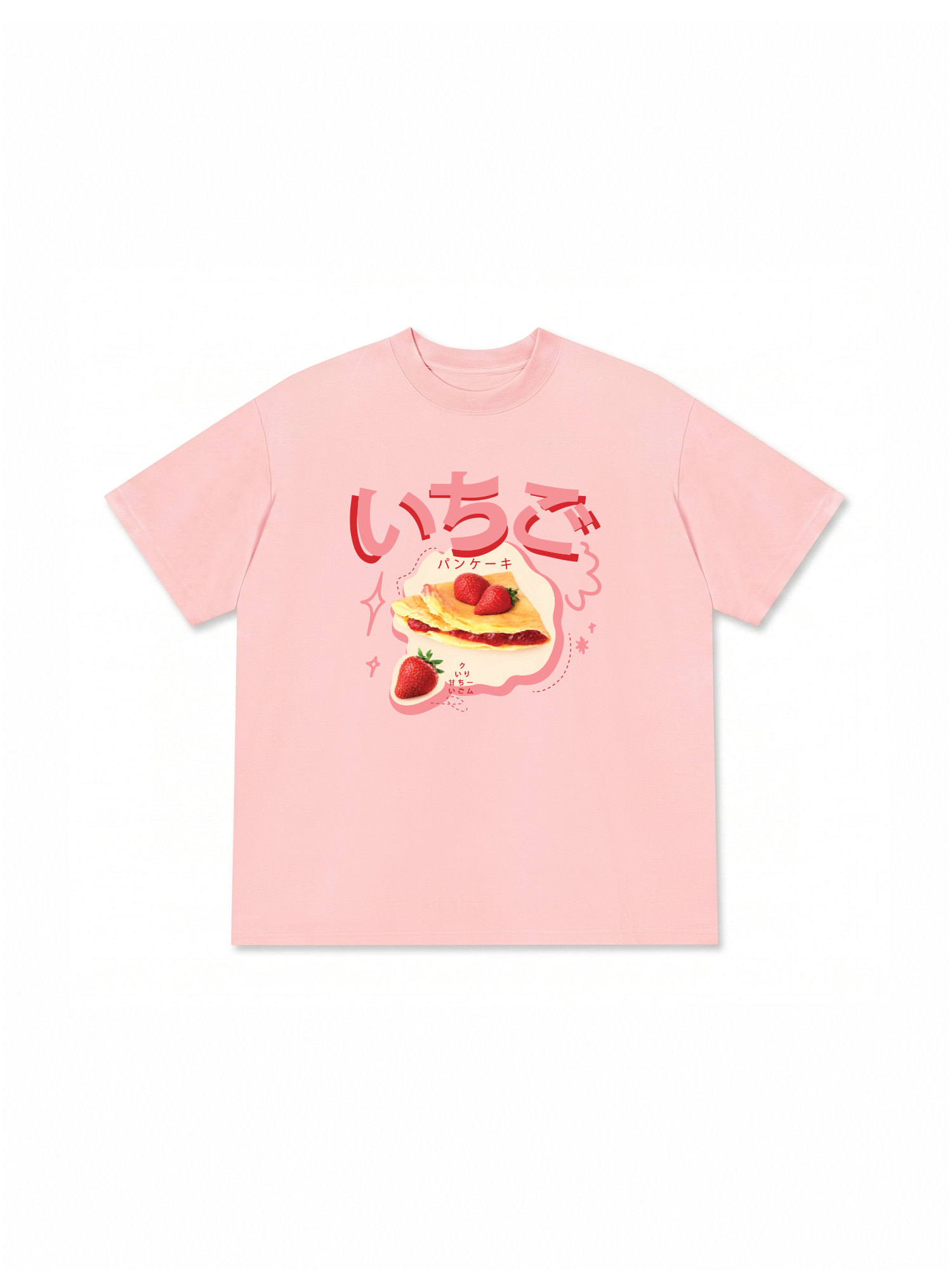 Áo Thun Relaxed Fit Yummy Mood Strawberry Crepe