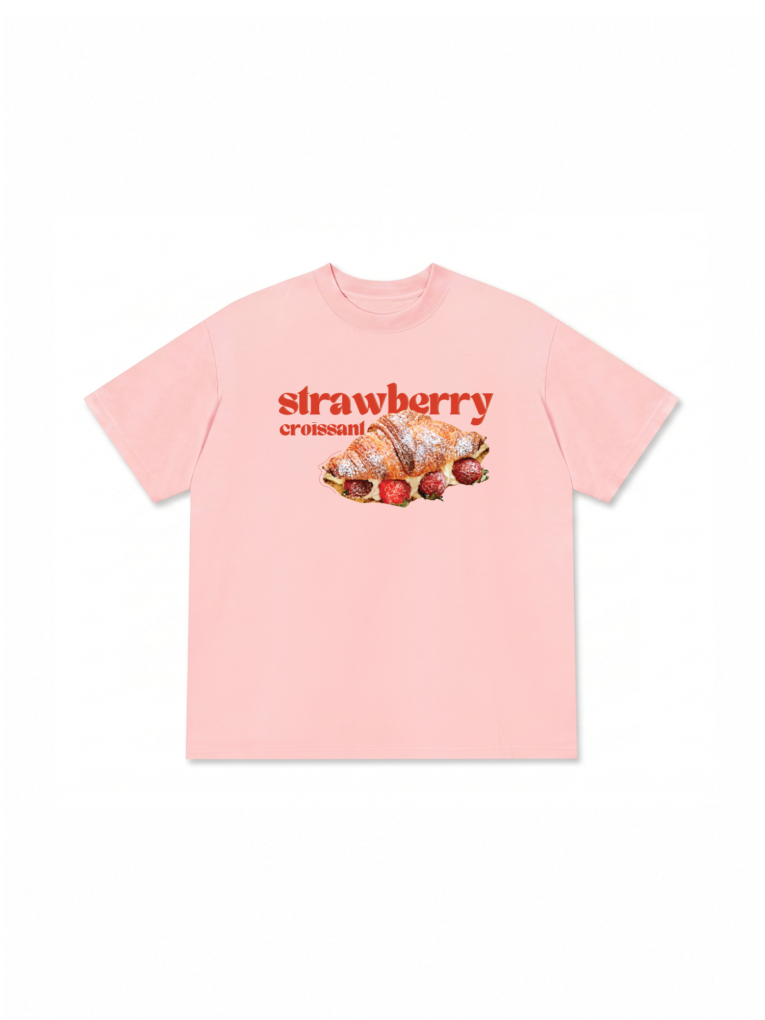 Áo Thun Relaxed Fit Yummy Mood Strawberry Croissant
