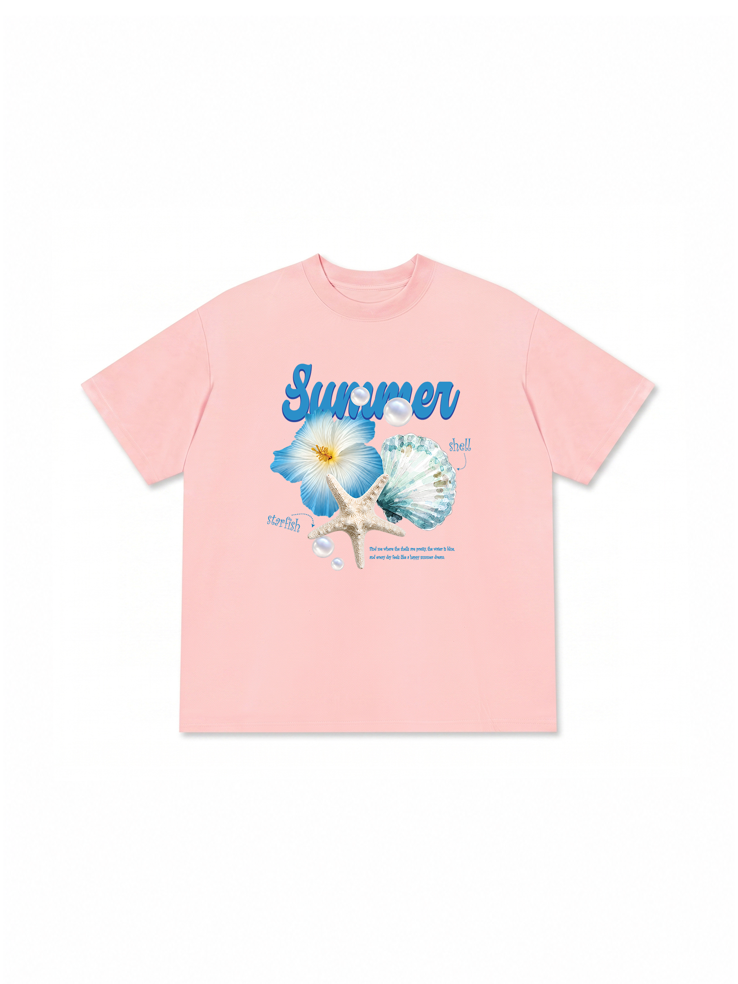 Áo Thun Relaxed Fit Tshirt Tropical Summer, Shell, Starfish