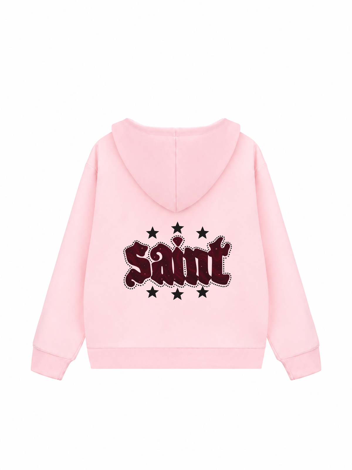 Áo Hoodie Zip Nỉ Hai Da Burgundy Saint Star
