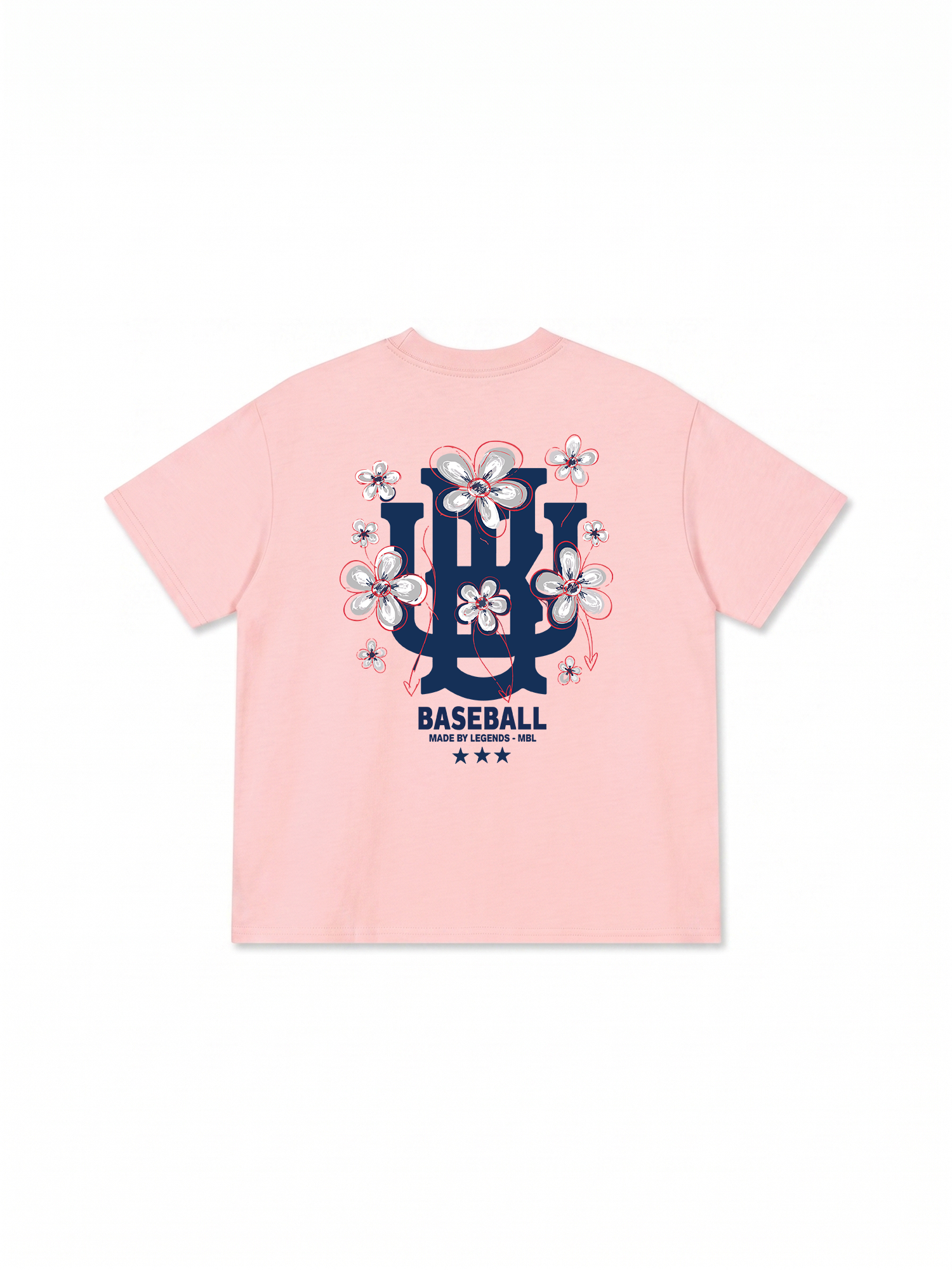 Áo Thun Relaxed Fit Master Baseball Blue White Flower