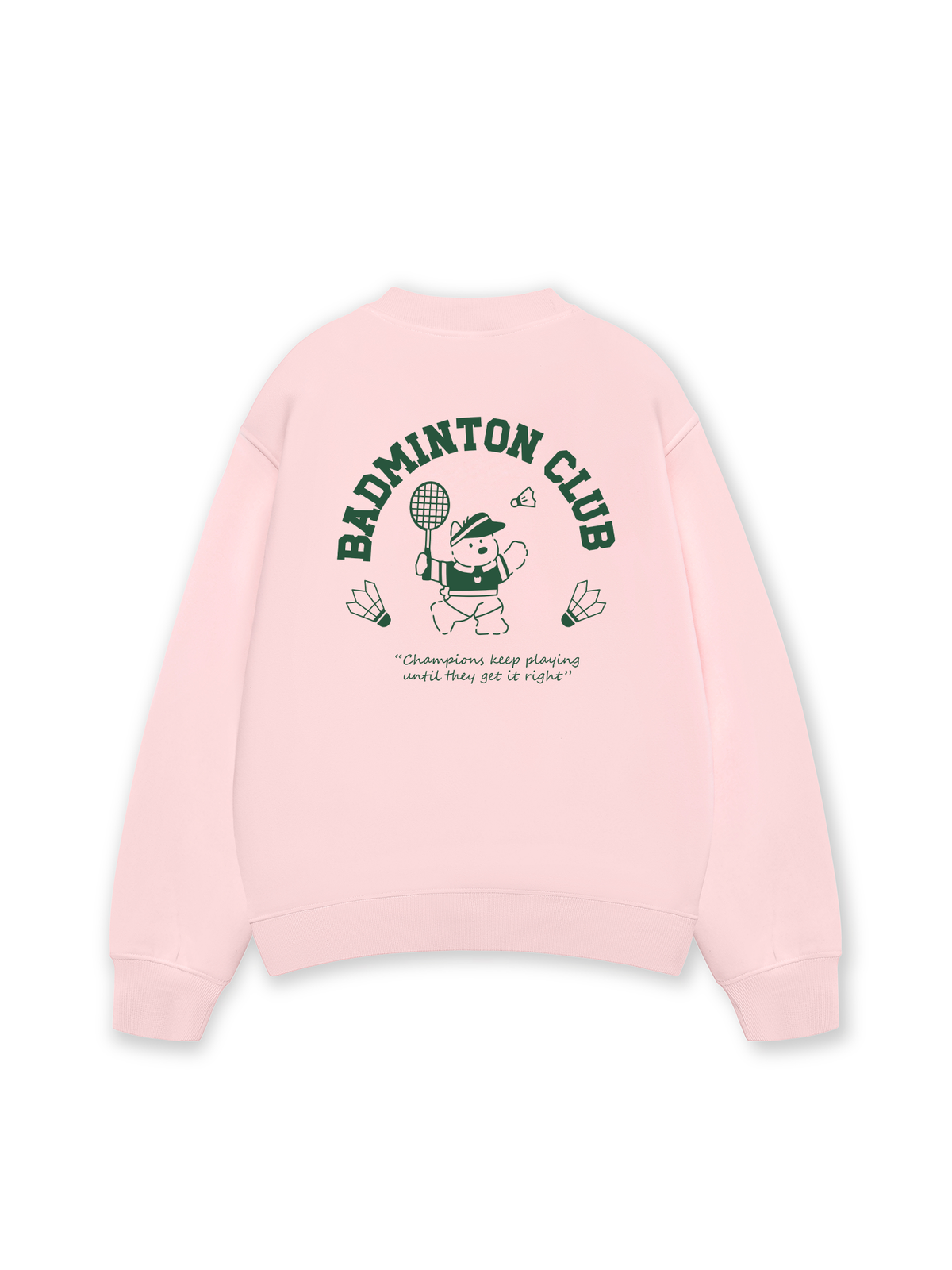 Áo Sweater Nỉ Hai Da Badminton Club Green
