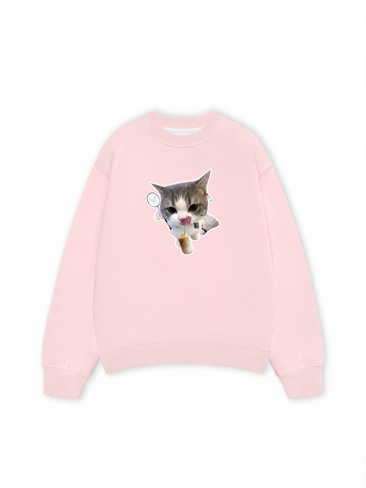 Áo Sweater Nỉ Hai Da Badminton Cute Cat