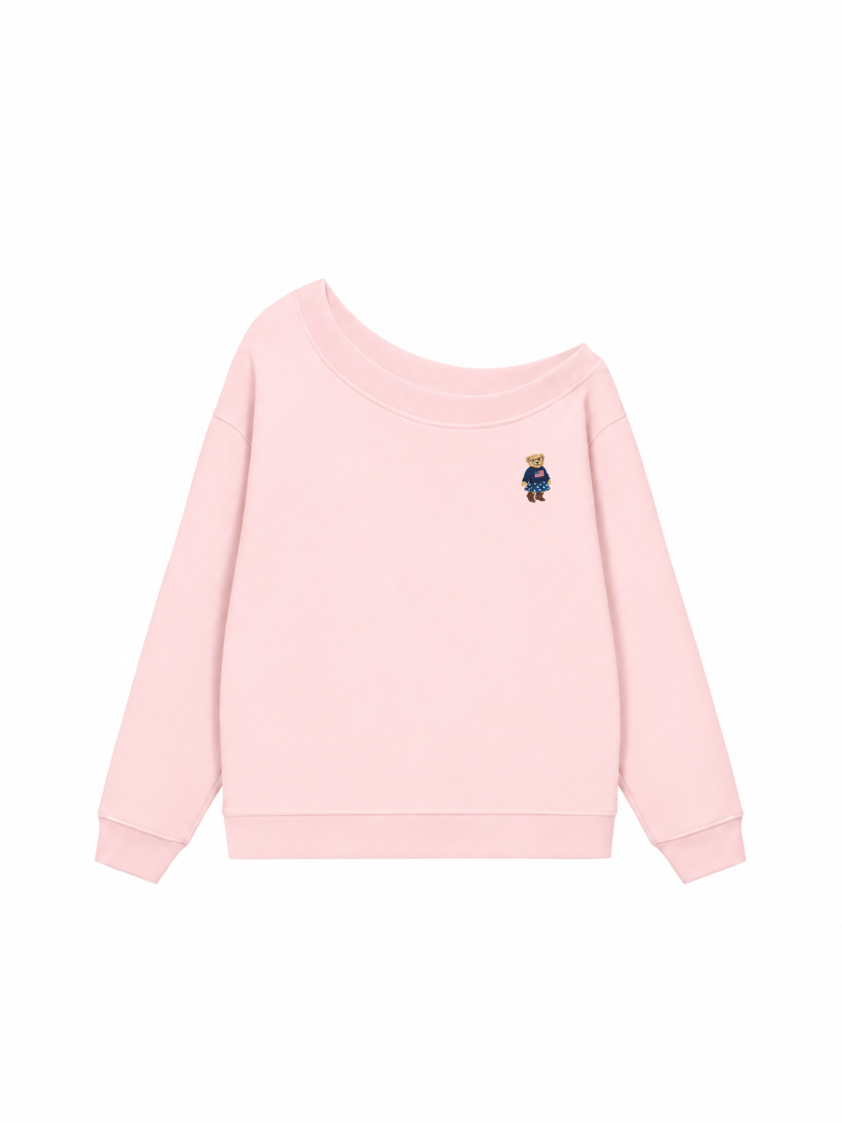 Áo Sweater Lệch Vai Nỉ Hai Da American Girl