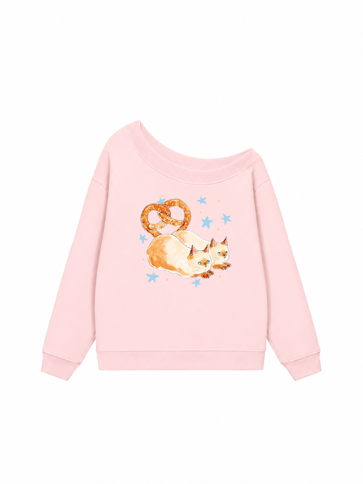 Áo Sweater Lệch Vai Nỉ Hai Da Bread Cat