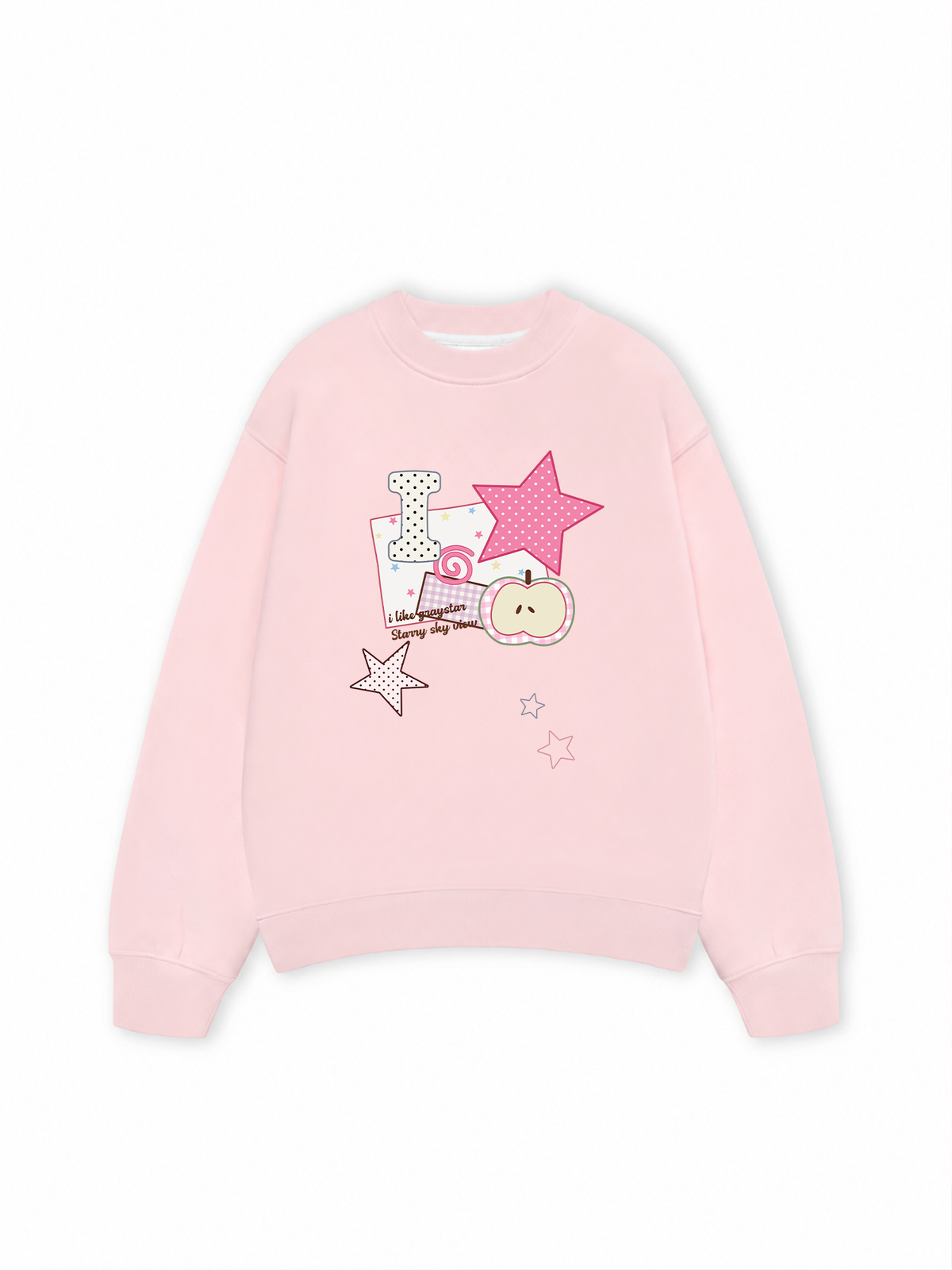 Áo Sweater Nỉ Hai Da Dotty Mood Pink Star Candy