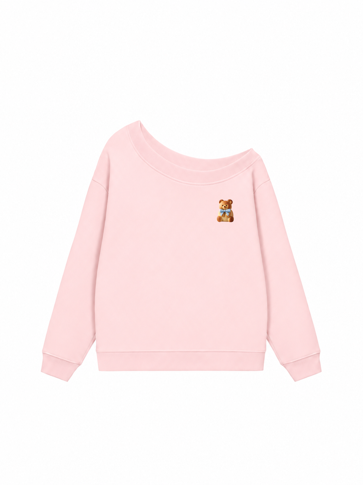 Áo Sweater Lệch Vai Nỉ Hai Da Teddy Bread