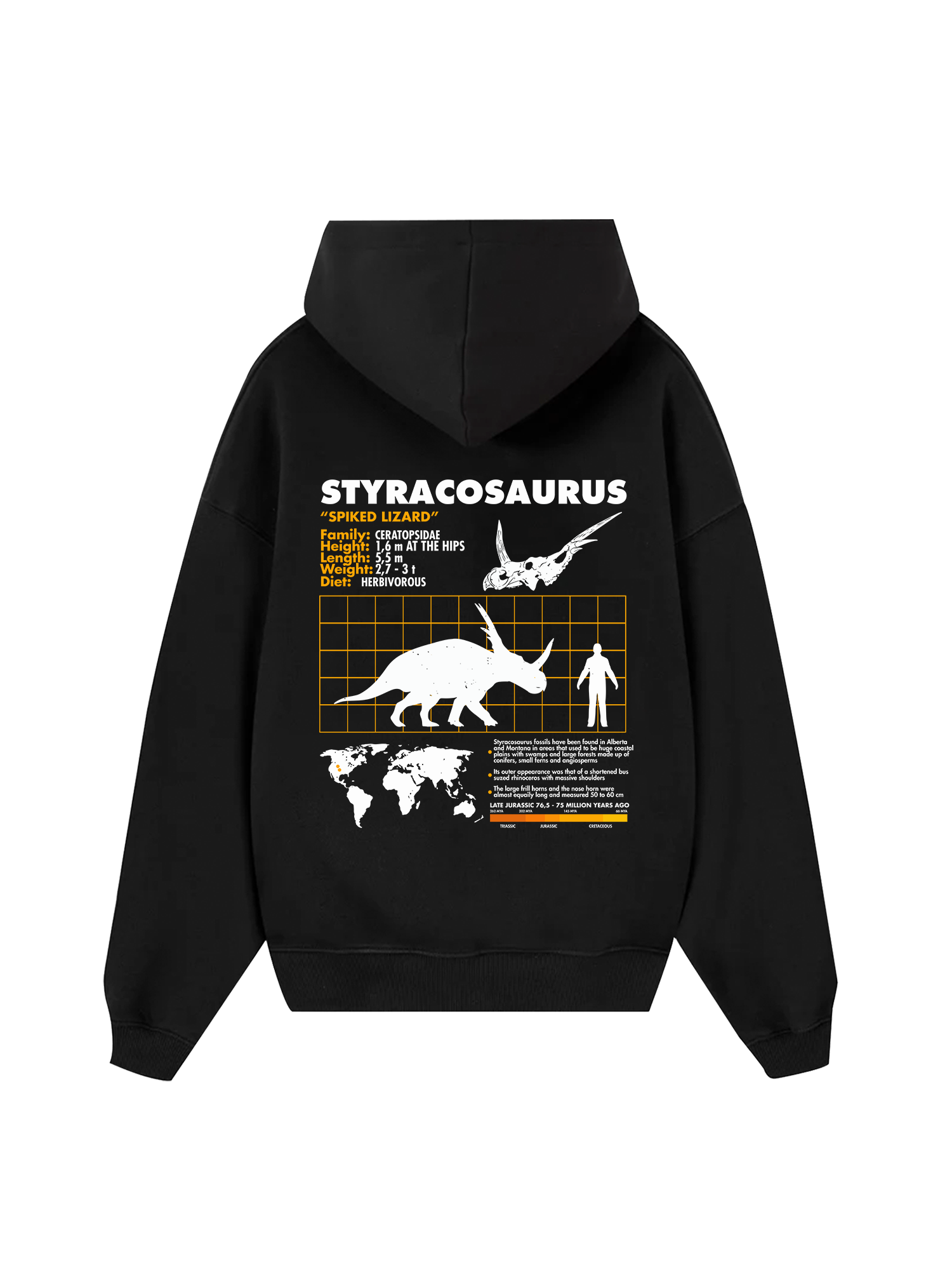 Wild Life Analysis Table Styracosaurus Hoodie