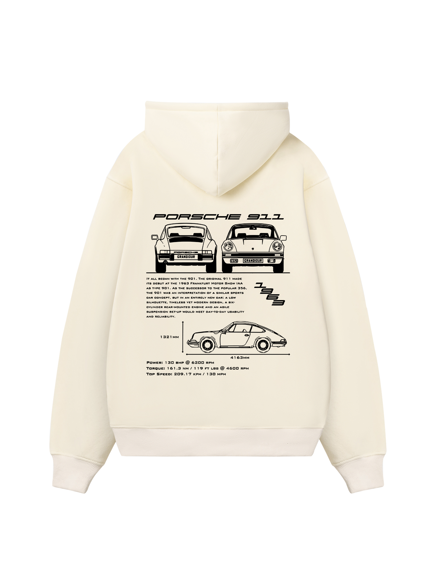 Porsche 911 Blueprint Hoodie