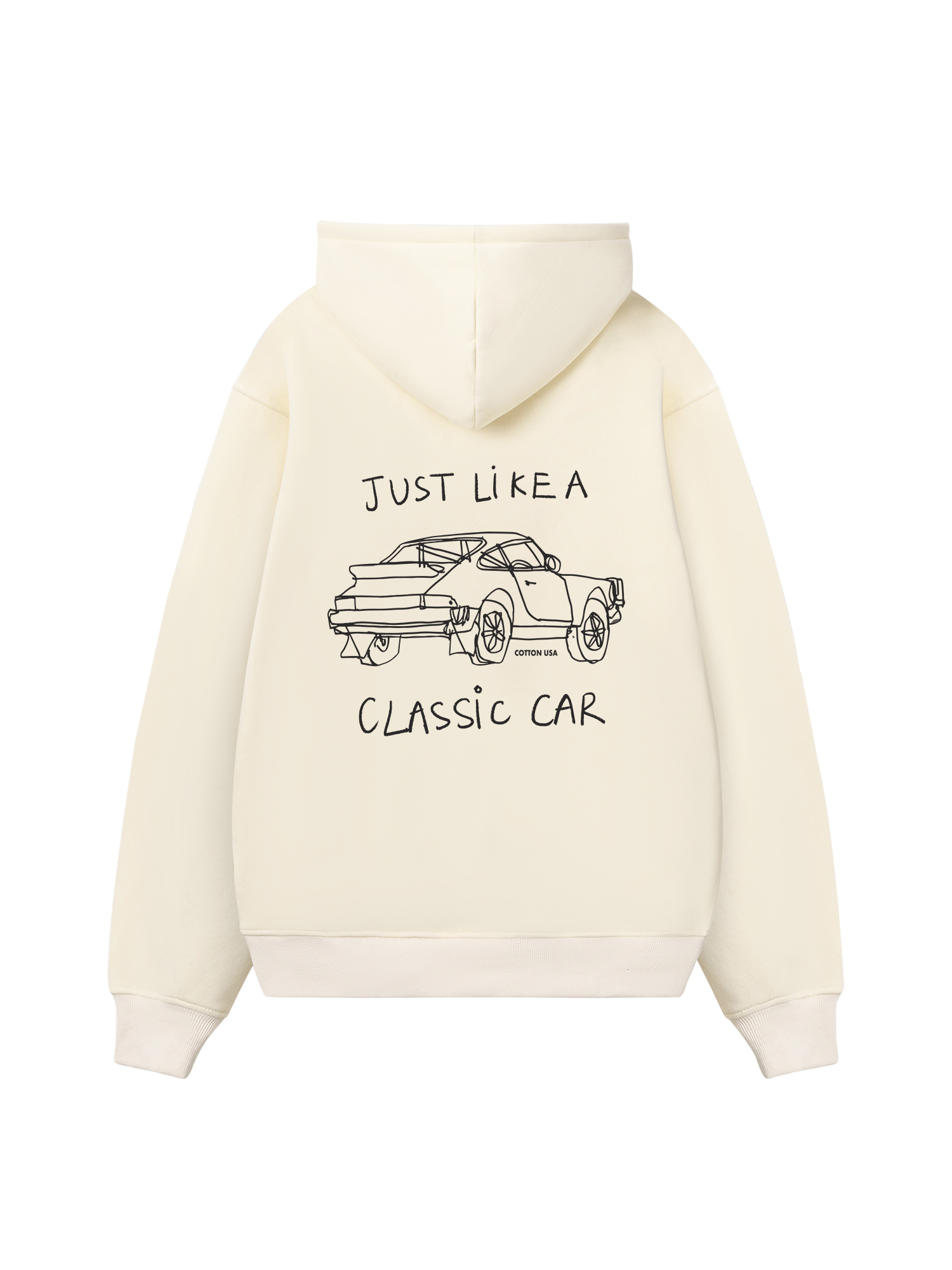 Classic Car Black And White Hoodie
