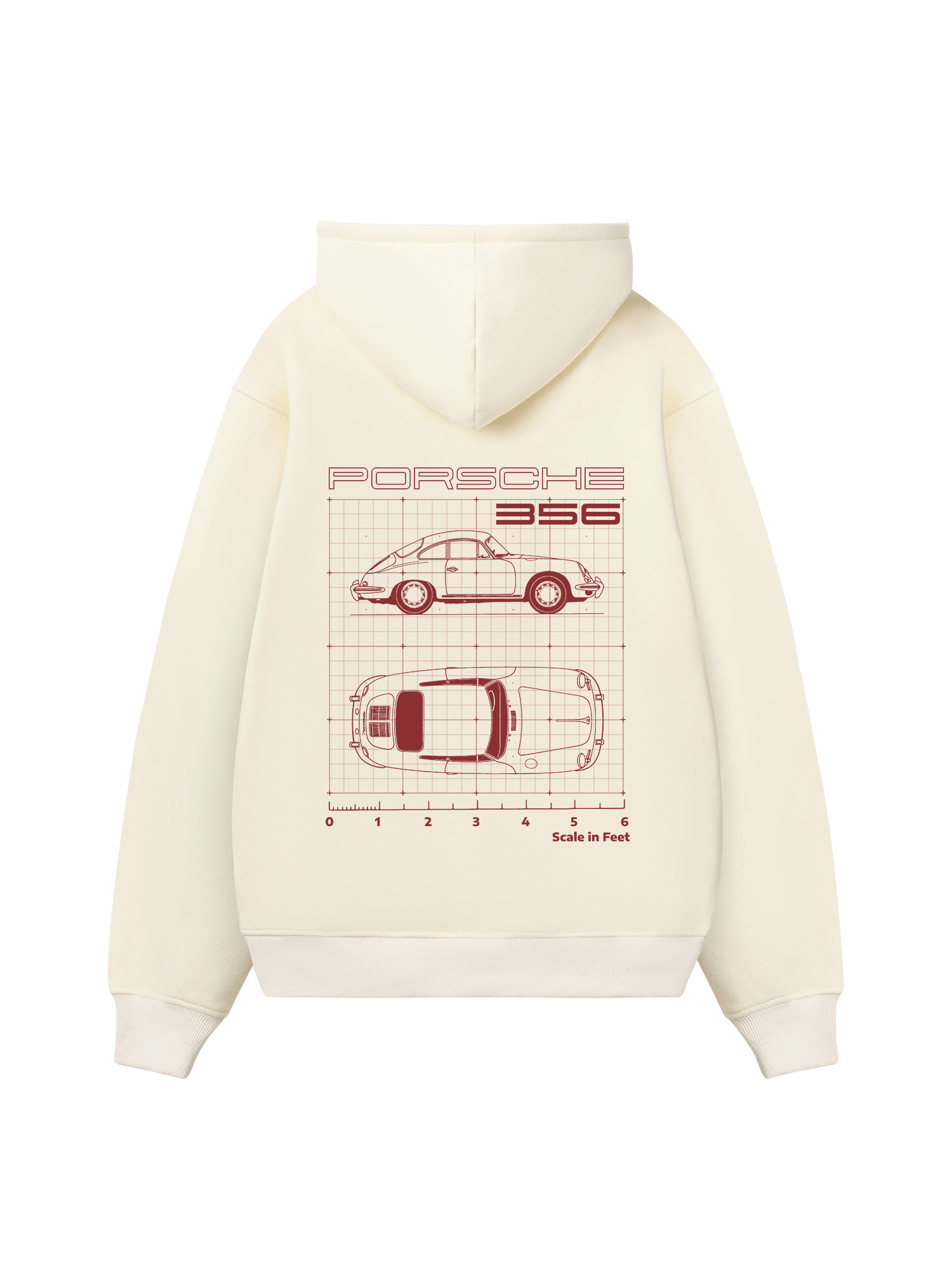 Porsche 356 Scale In Feet Hoodie