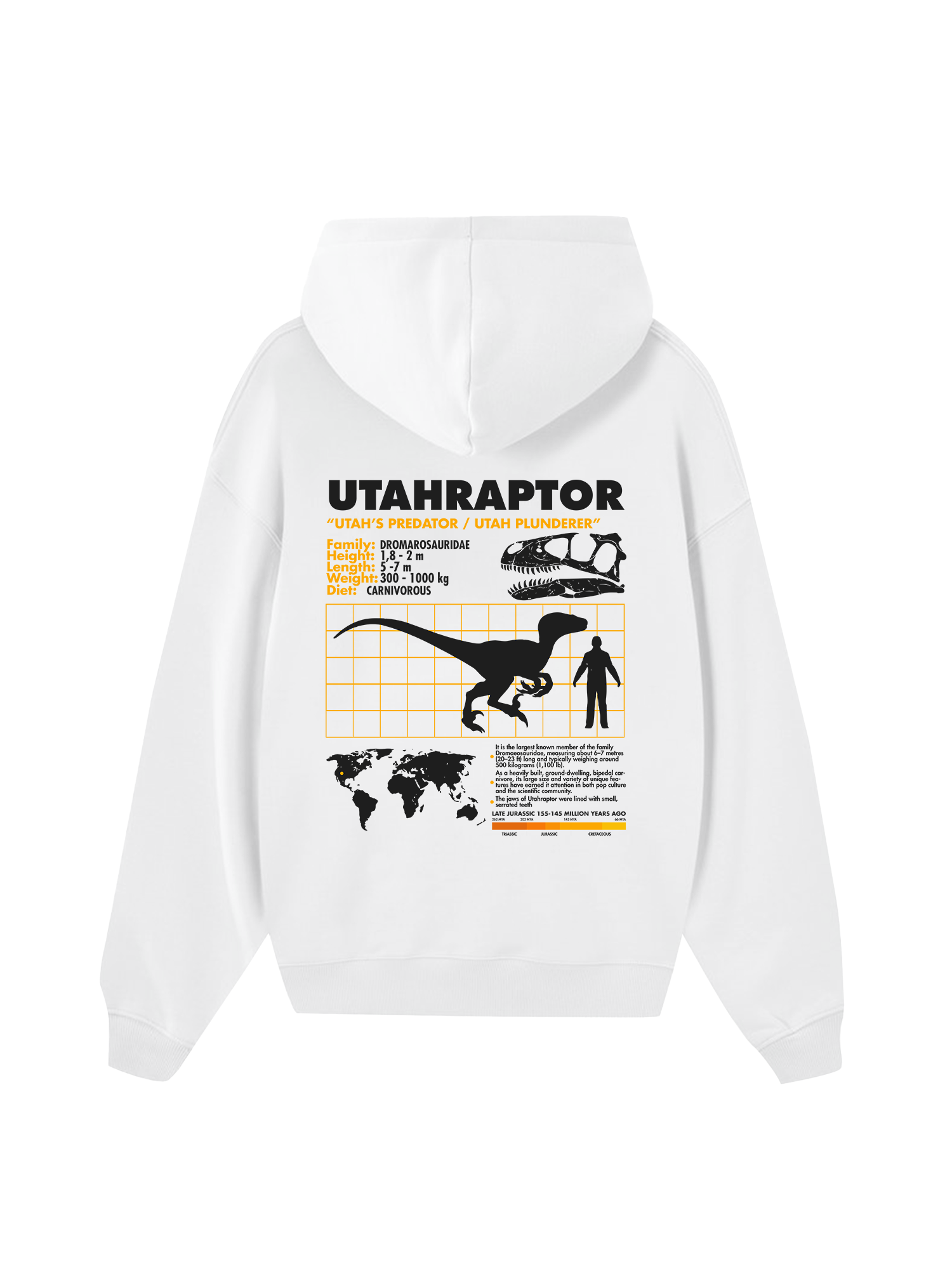 Wild Life Analysis Table Utahraptor Hoodie