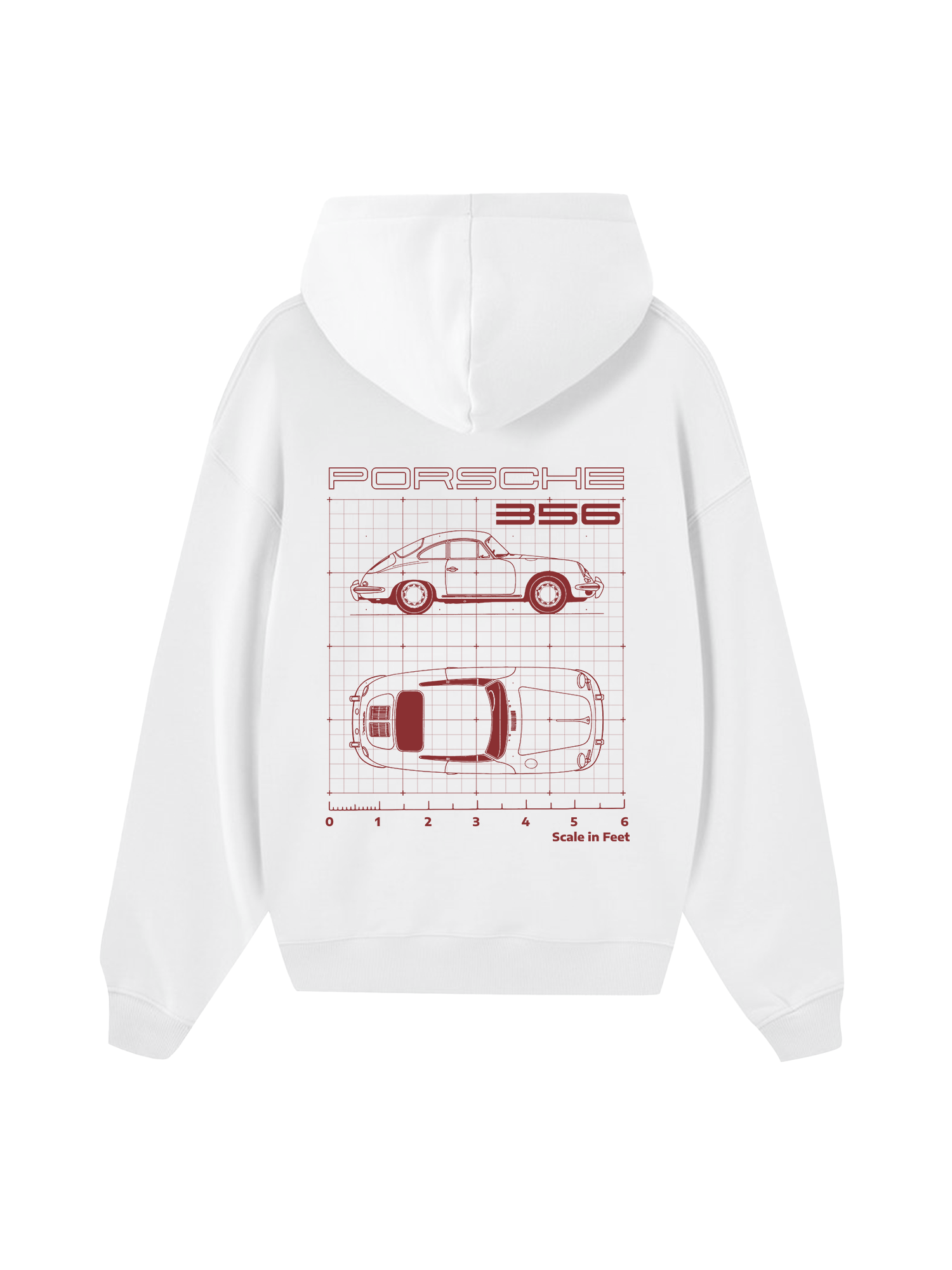Porsche 356 Scale In Feet Hoodie