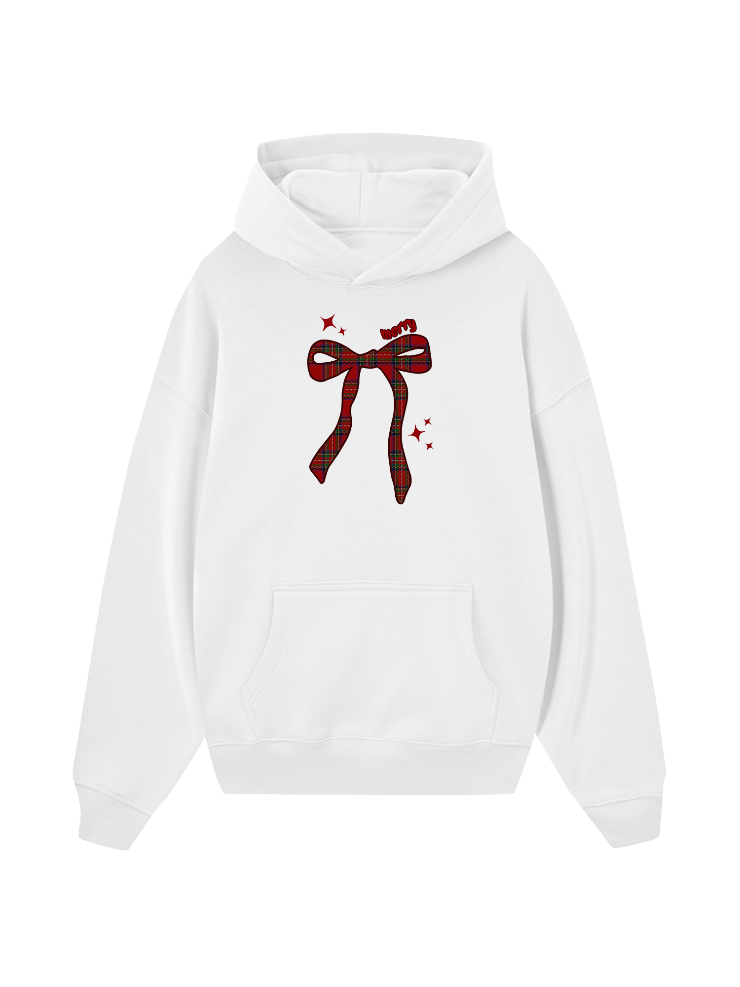 Merry Plaid Bow Hoodie