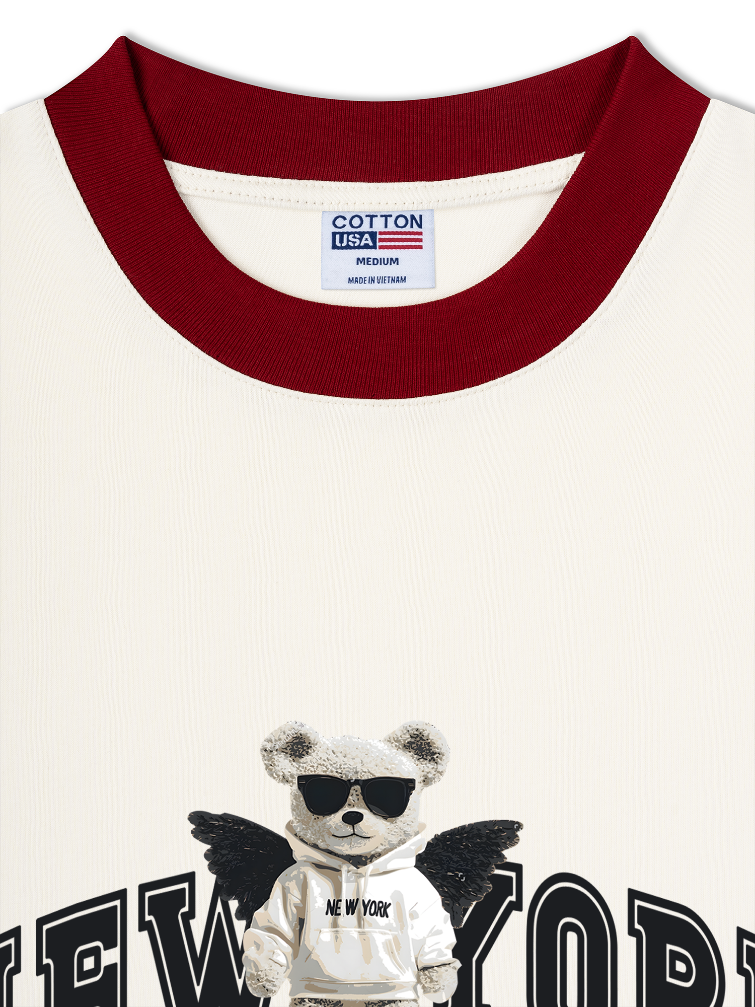 Áo Thun Ringer Relaxed Fit City New York Bear