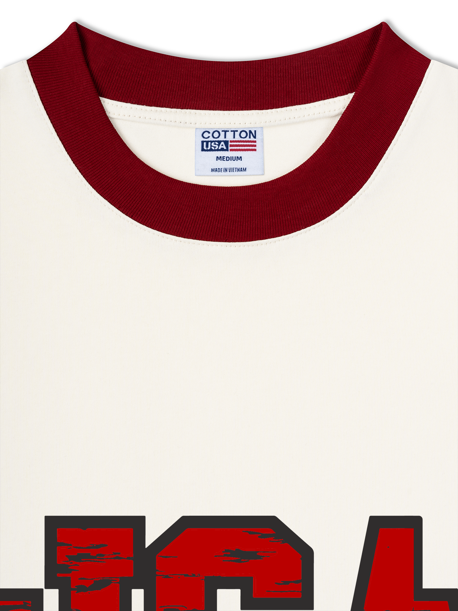 Áo Thun Ringer Relaxed Fit USA Scratched Typo