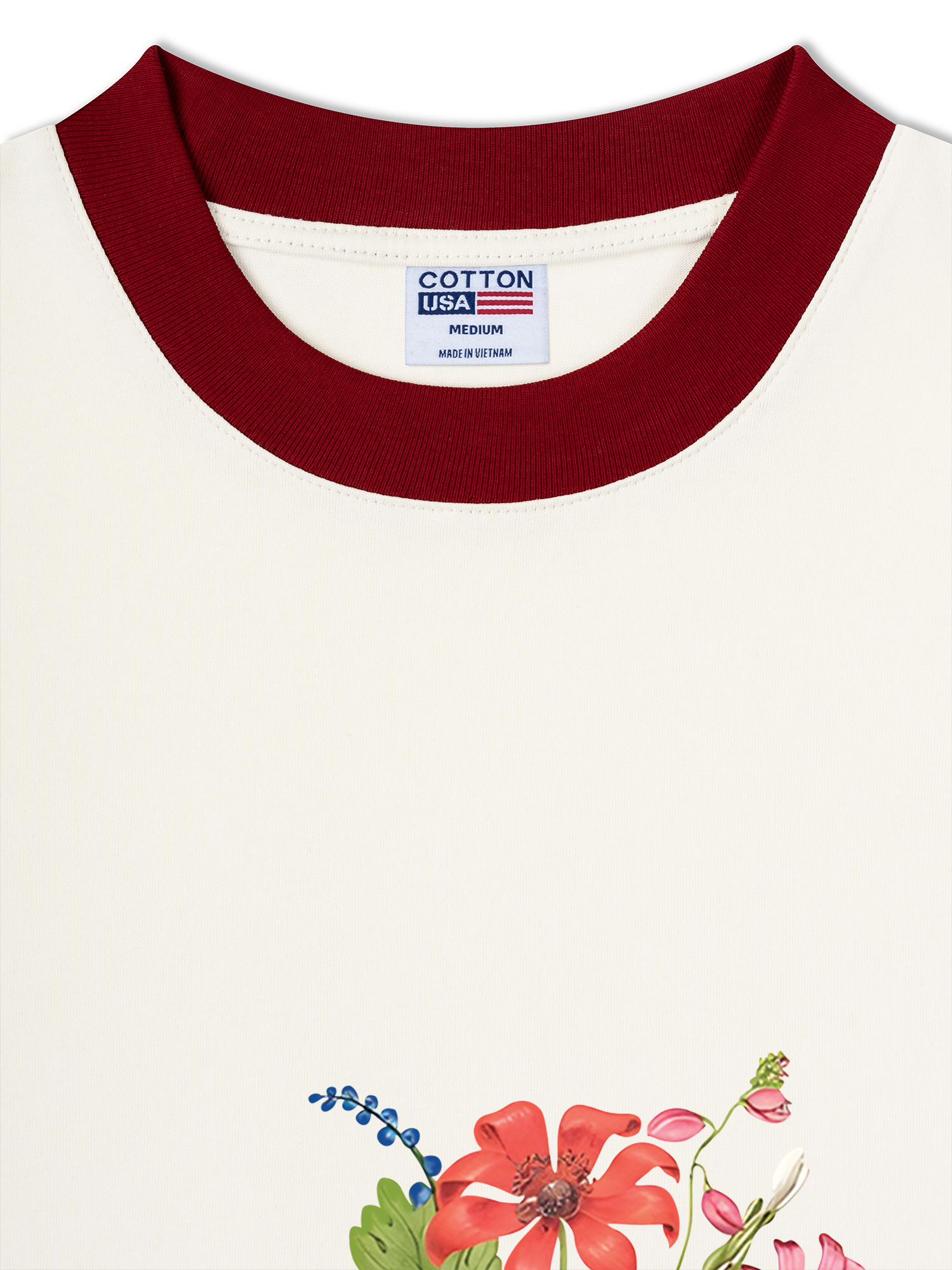 Áo Thun Ringer Relaxed Fit Bouquet of Flowers