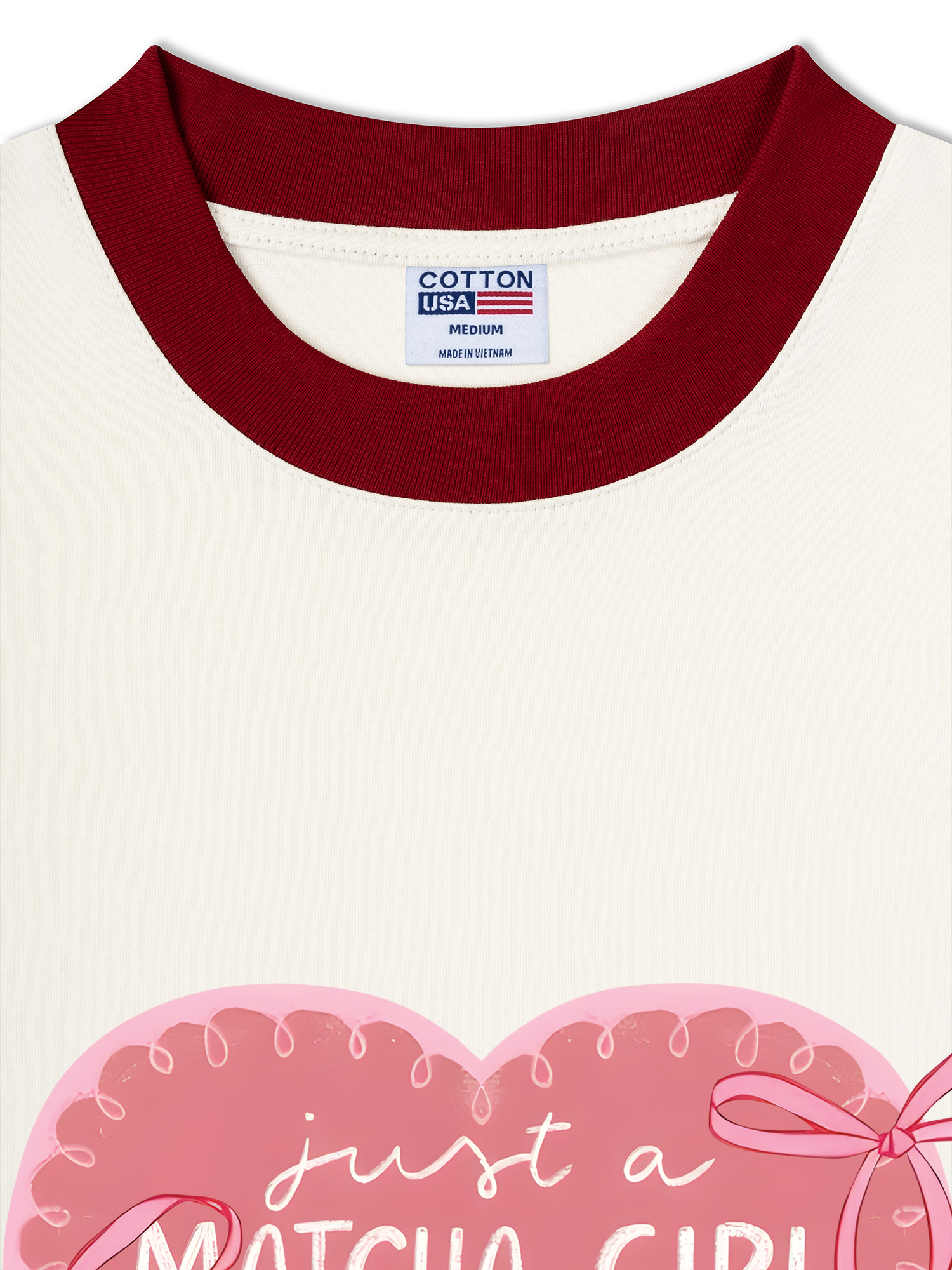 Áo Thun Ringer Relaxed Fit Just A Matcha Girl