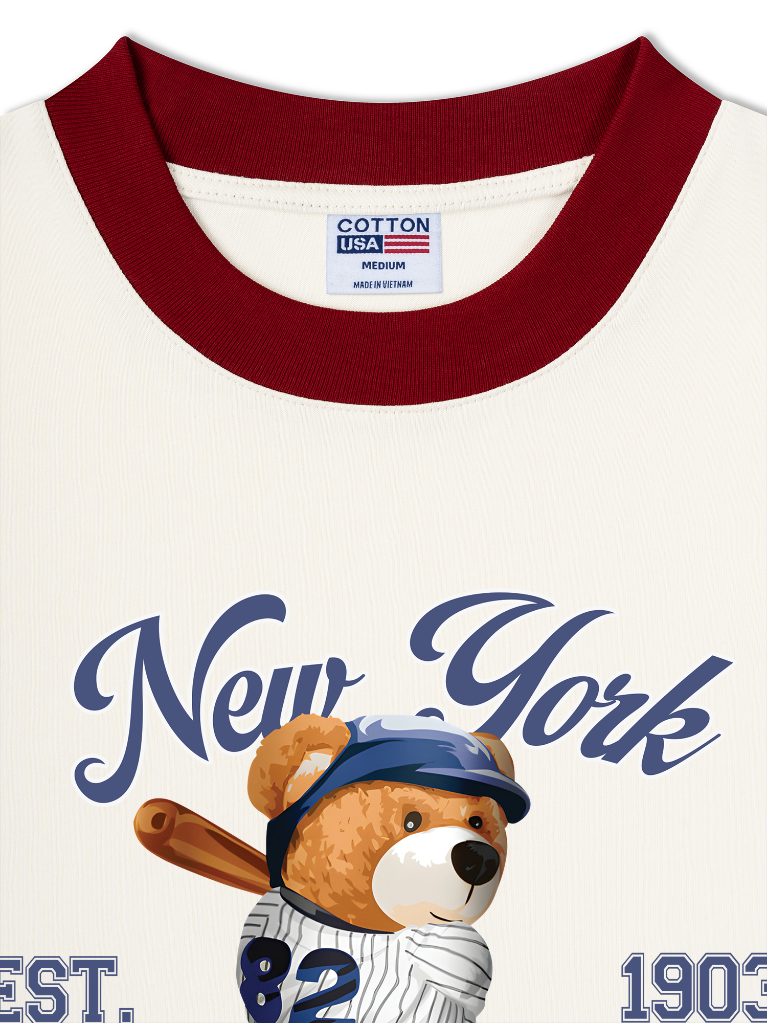 Áo Thun Ringer Relaxed Fit New York Baseball