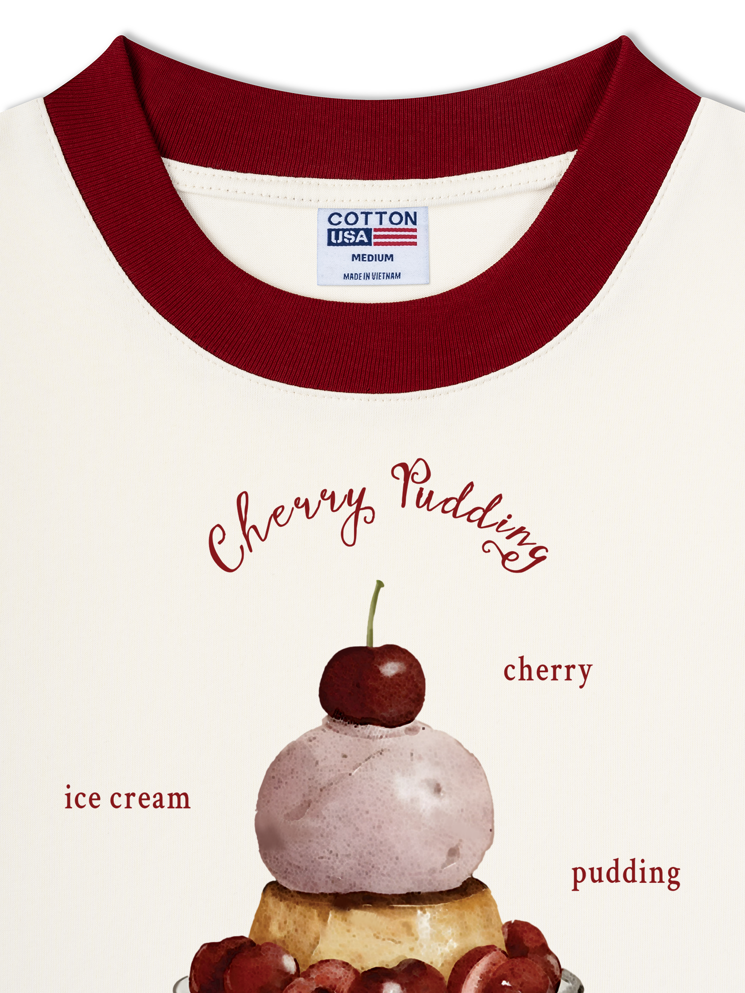 Áo Thun Ringer Relaxed Fit Tropical Cherry Pudding