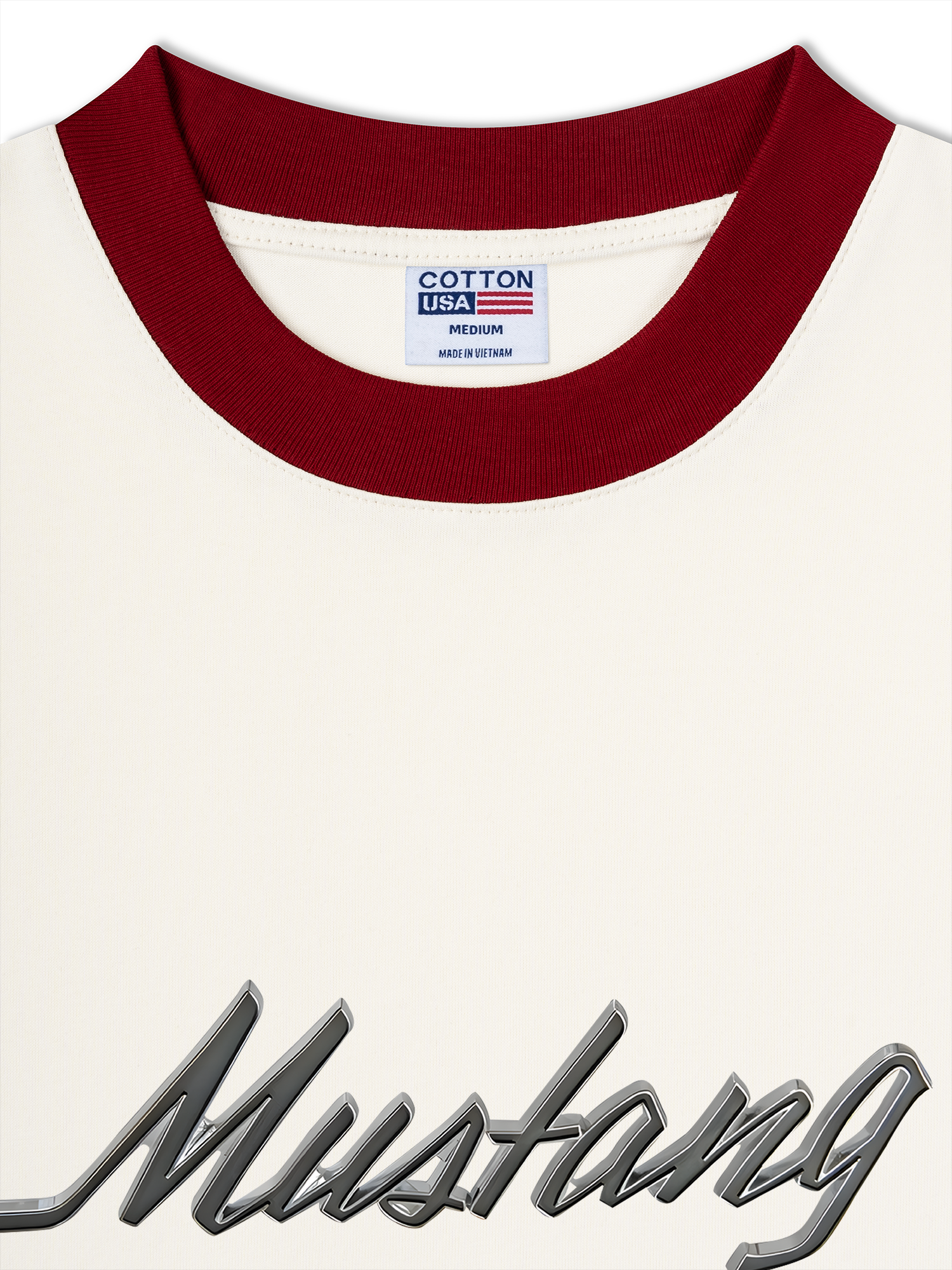 Áo Thun Ringer Relaxed Fit Mustang Silver Logo