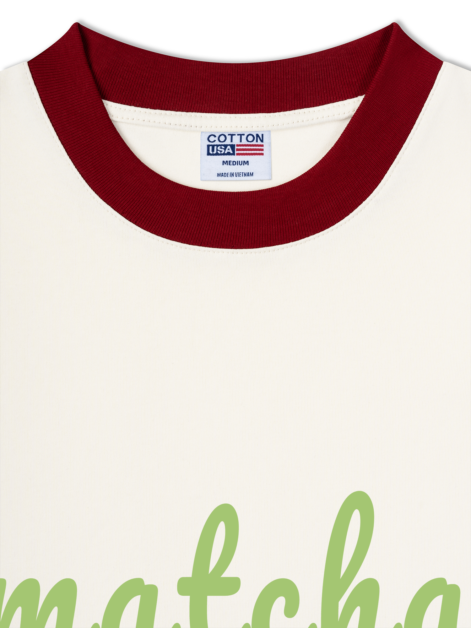 Áo Thun Ringer Relaxed Fit Save Water, Drink Matcha