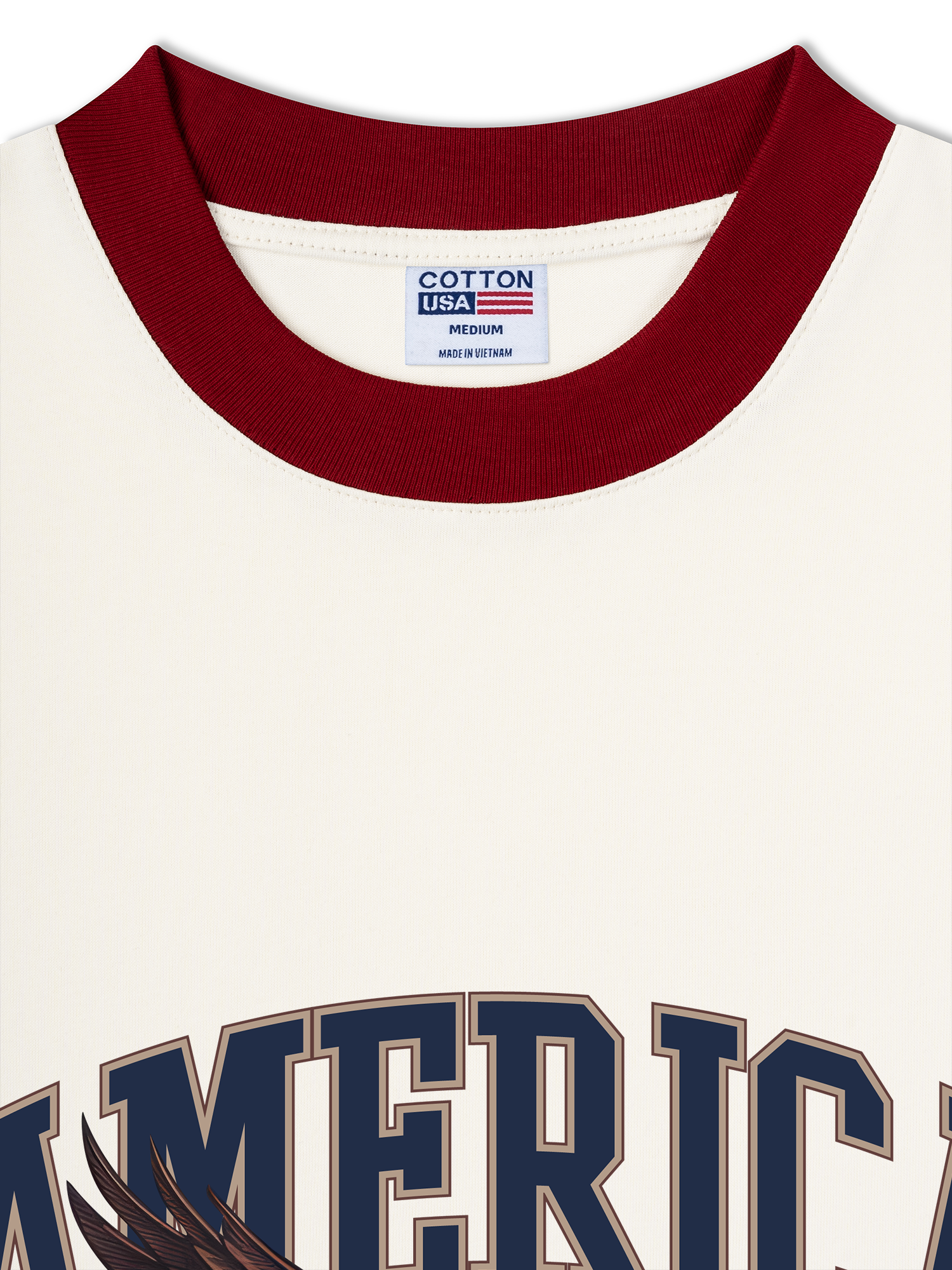 Áo Thun Ringer Relaxed Fit USA Home Of The Brave