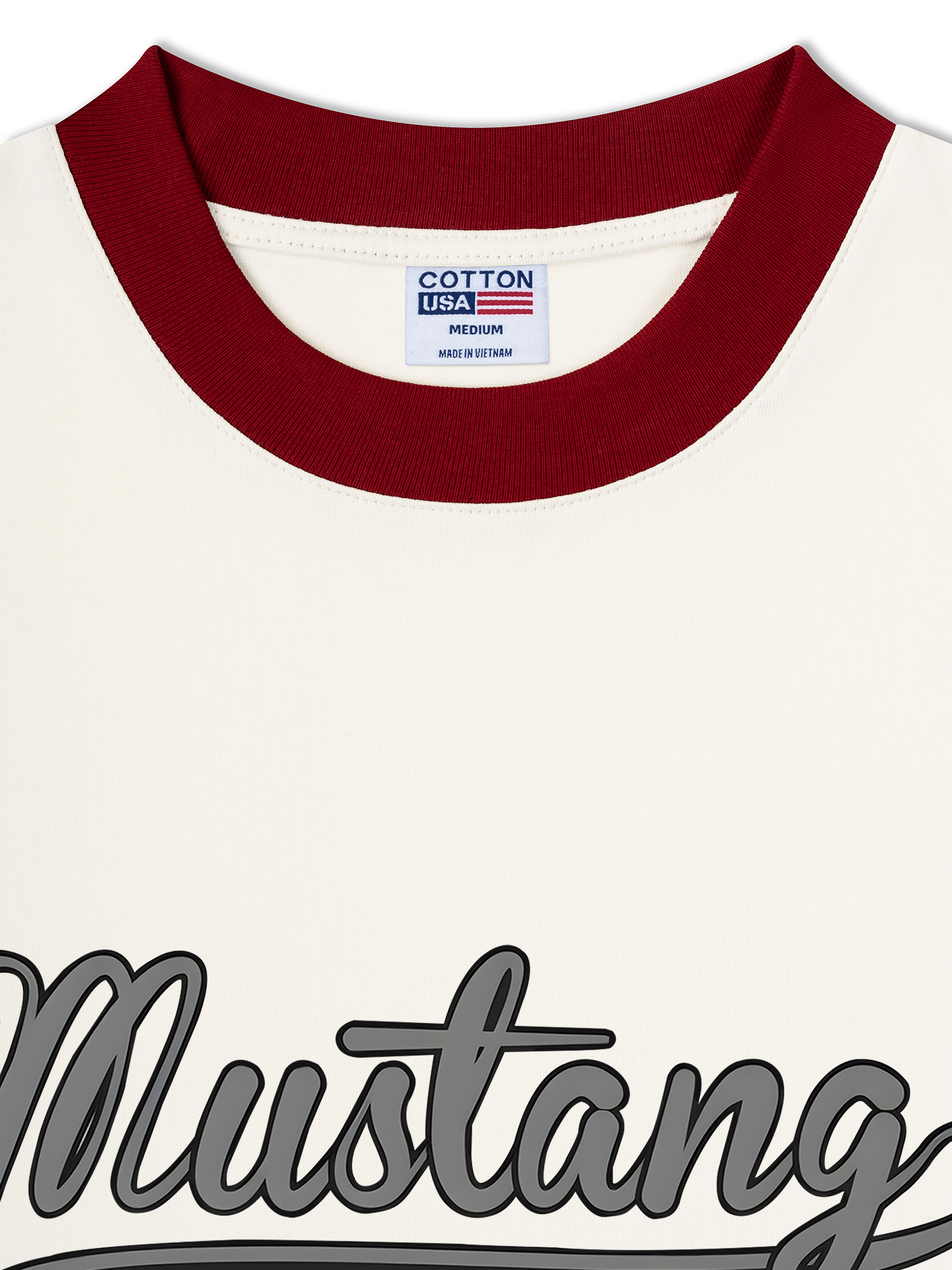 Áo Thun Ringer Relaxed Fit Mustang Vintage Black & White